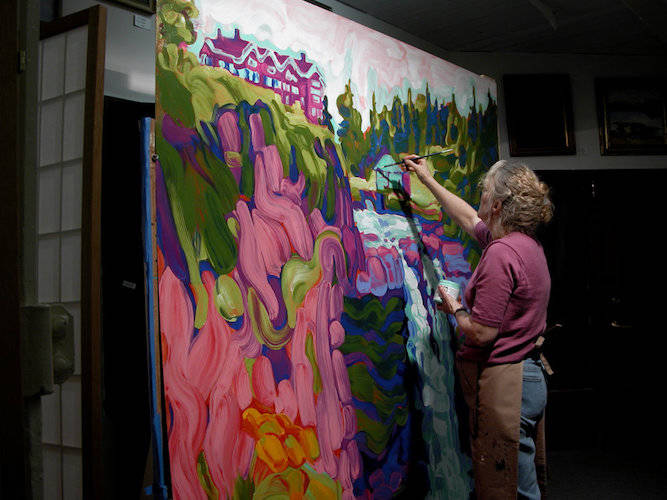 Devita Stipek Writer’s murals, which appear on board Carnival Cruise Line ships copy the colors and brush strokes of her oil paintings. (Courtesy photo | Ross Writer)