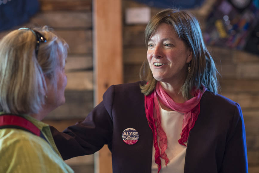 Attempting to unseat Don Young, Alyse Galvin brings campaign to Juneau