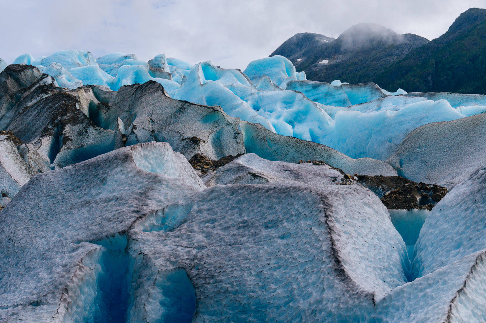 Multiple layers of Glacial Seracs span the entire horizon. (Gabe Donohoe | For the Juneau Empire)