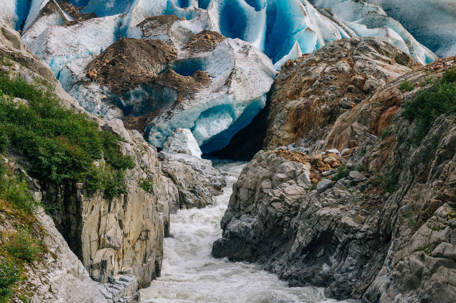 The river flowing out from underneath the Herbert Glacier. (Gabe Donohoe | For the Juneau Empire)