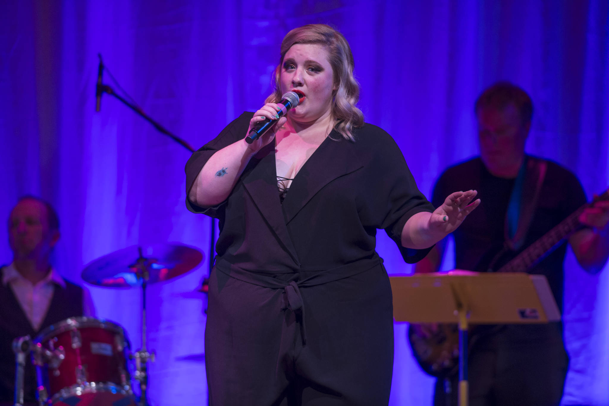 Andria Budbill performs at Juneau Lyric Opera’s production of “Who’s Your Diva?” at Centennial Hall on Saturday, Sept. 29, 2018. (Michael Penn | Juneau Empire)