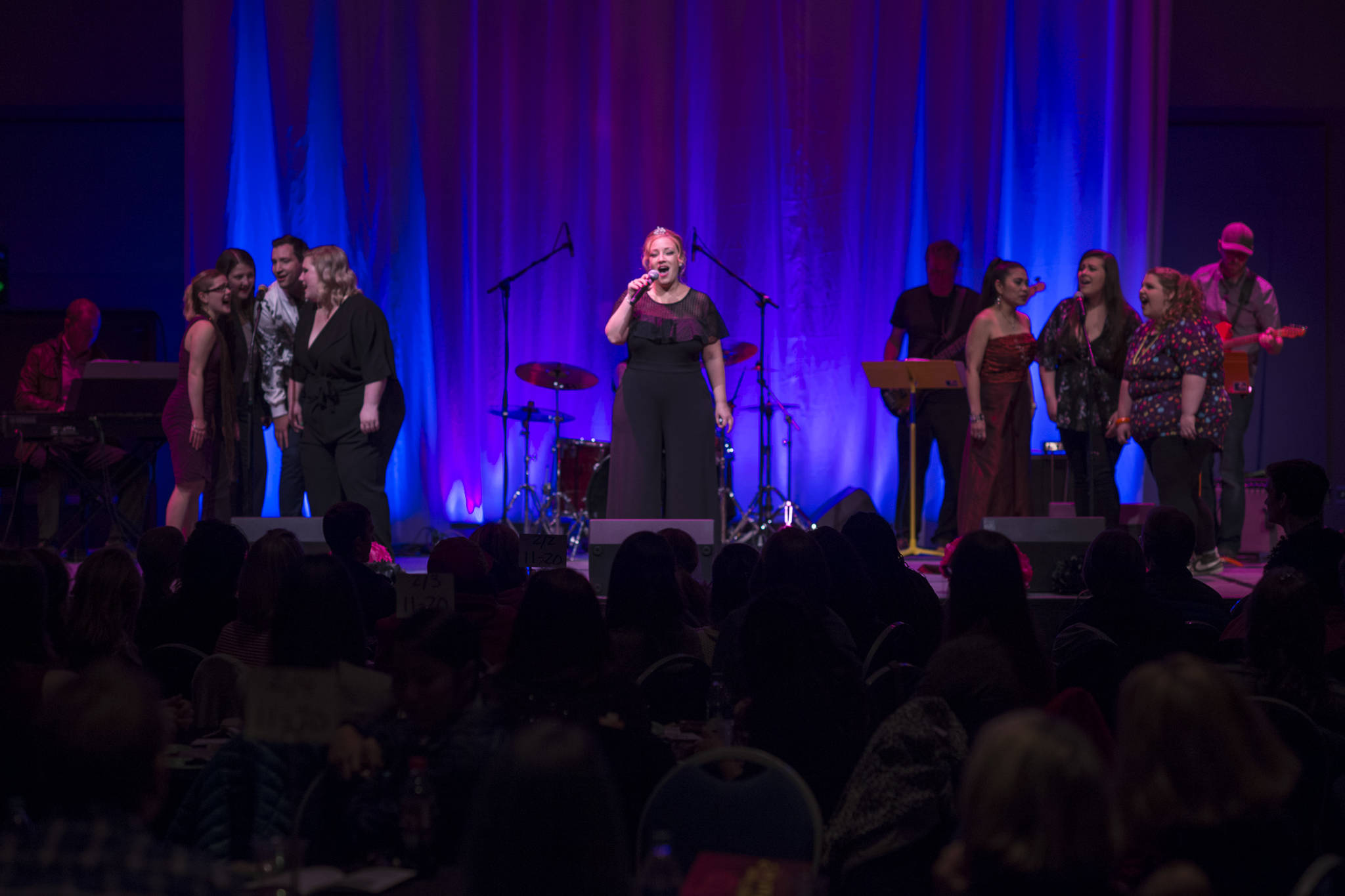 Reigning 2016 Diva Robin Thomas sings a final number at Juneau Lyric Opera’s production of “Who’s Your Diva?” at Centennial Hall on Saturday, Sept. 29, 2018. (Michael Penn | Juneau Empire)                                Reigning 2016 Diva Robin Thomas sings a final number at Juneau Lyric Opera’s production of “Who’s Your Diva?” at Centennial Hall on Saturday, Sept. 29, 2018. (Michael Penn | Juneau Empire)