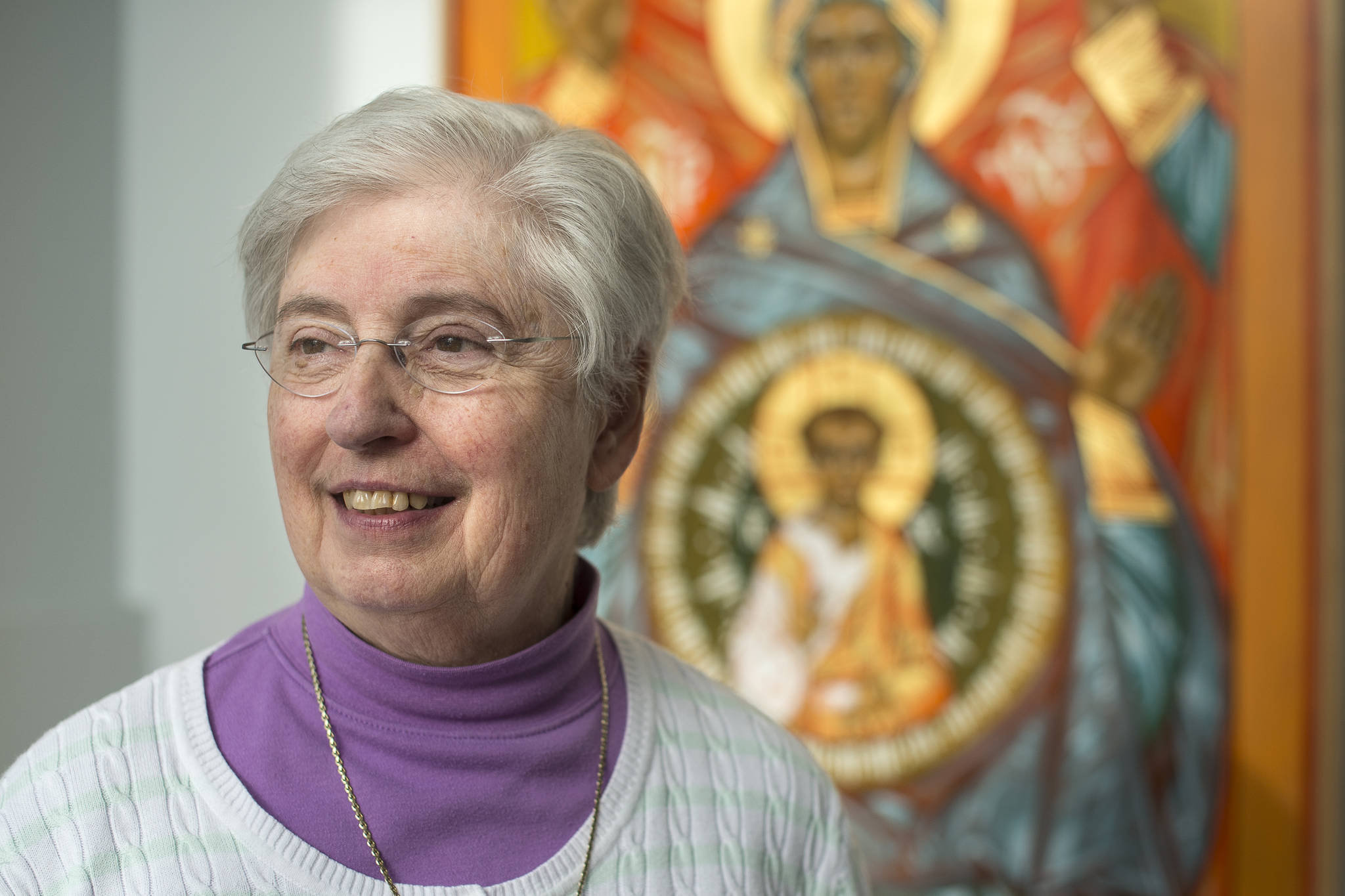 Sister Marie Lucek OP, of the Cathedral of the Nativity of the Blessed Virgin Mary, photographed on Tuesday, Oct. 9, 2018, is retiring her job after 12 years in Juneau and moving to her Order’s sister house in Wisconsin. (Michael Penn | Juneau Empire)