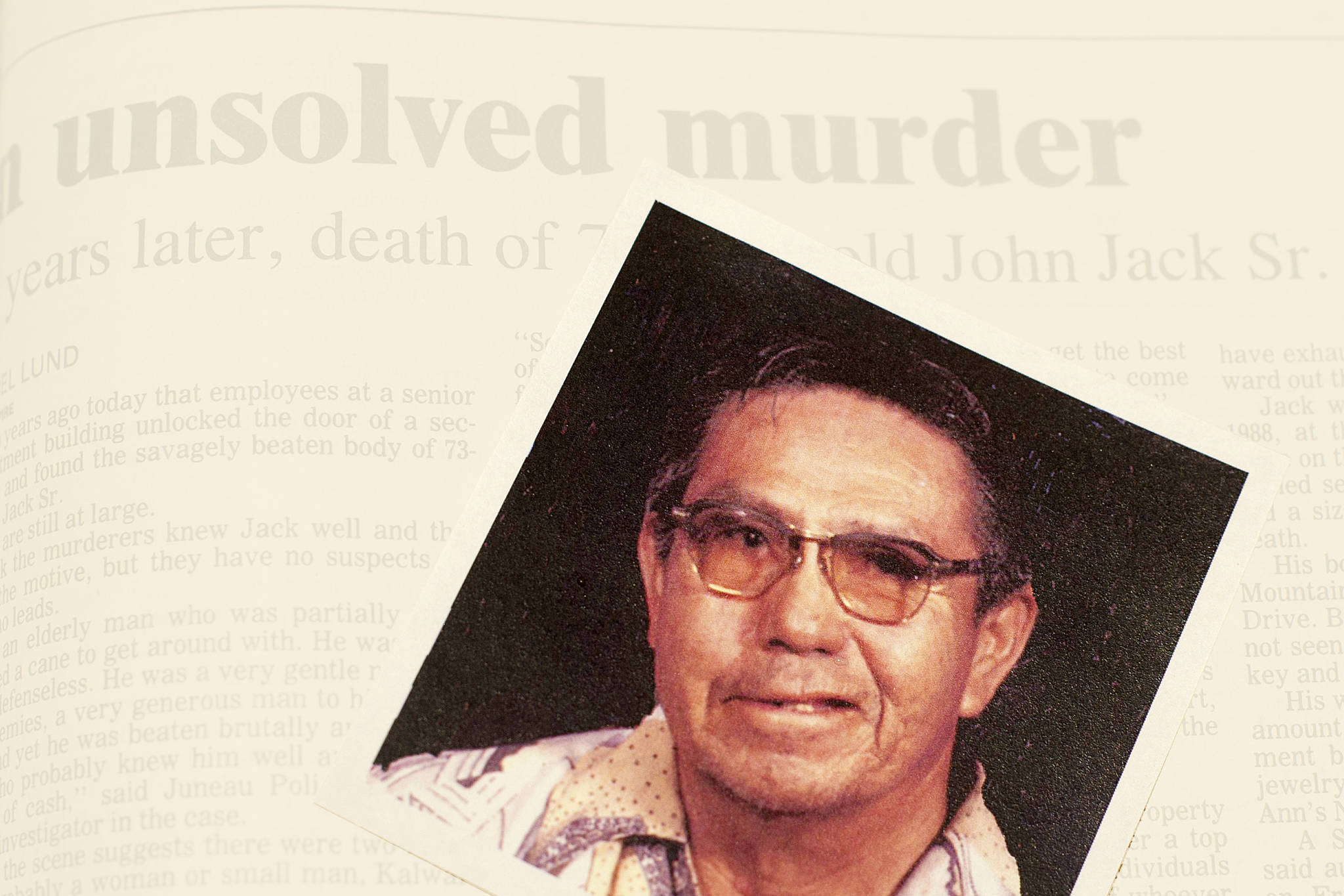 John Jack, Sr. was found dead in his apartment on Oct. 17, 1988. Thirty years later, his killer or killers have not been found. (Photo illustration by Michael Penn | Juneau Empire)