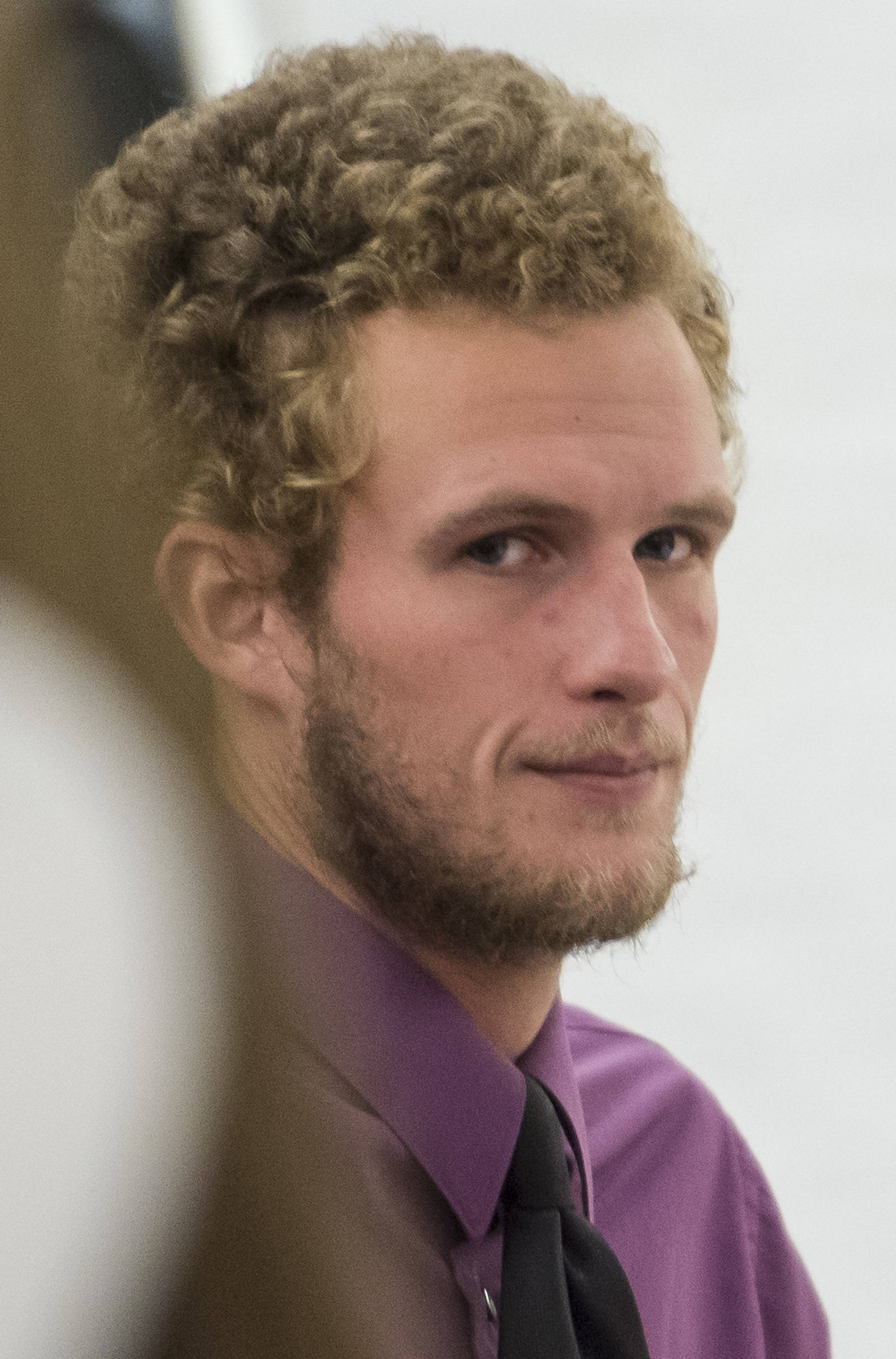 Ty Grussendorf, 24, appears in Juneau Superior Court to plead guilty to two counts of sexual abuse of a minor on Monday, Oct. 22, 2018. (Michael Penn | Juneau Empire)
