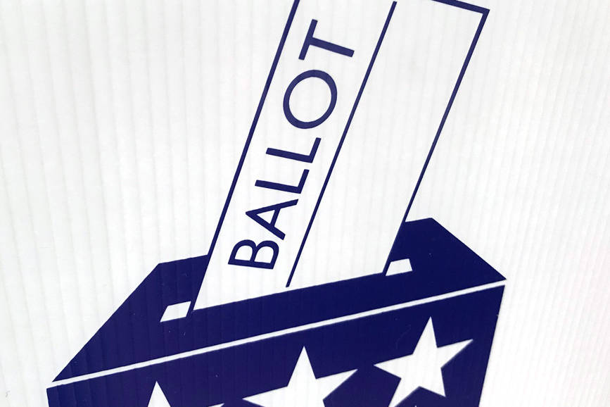 A ballot box logo is seen on election materials from the Alaska Division of Elections in this undated file photo. (Alaska Division of Elections)