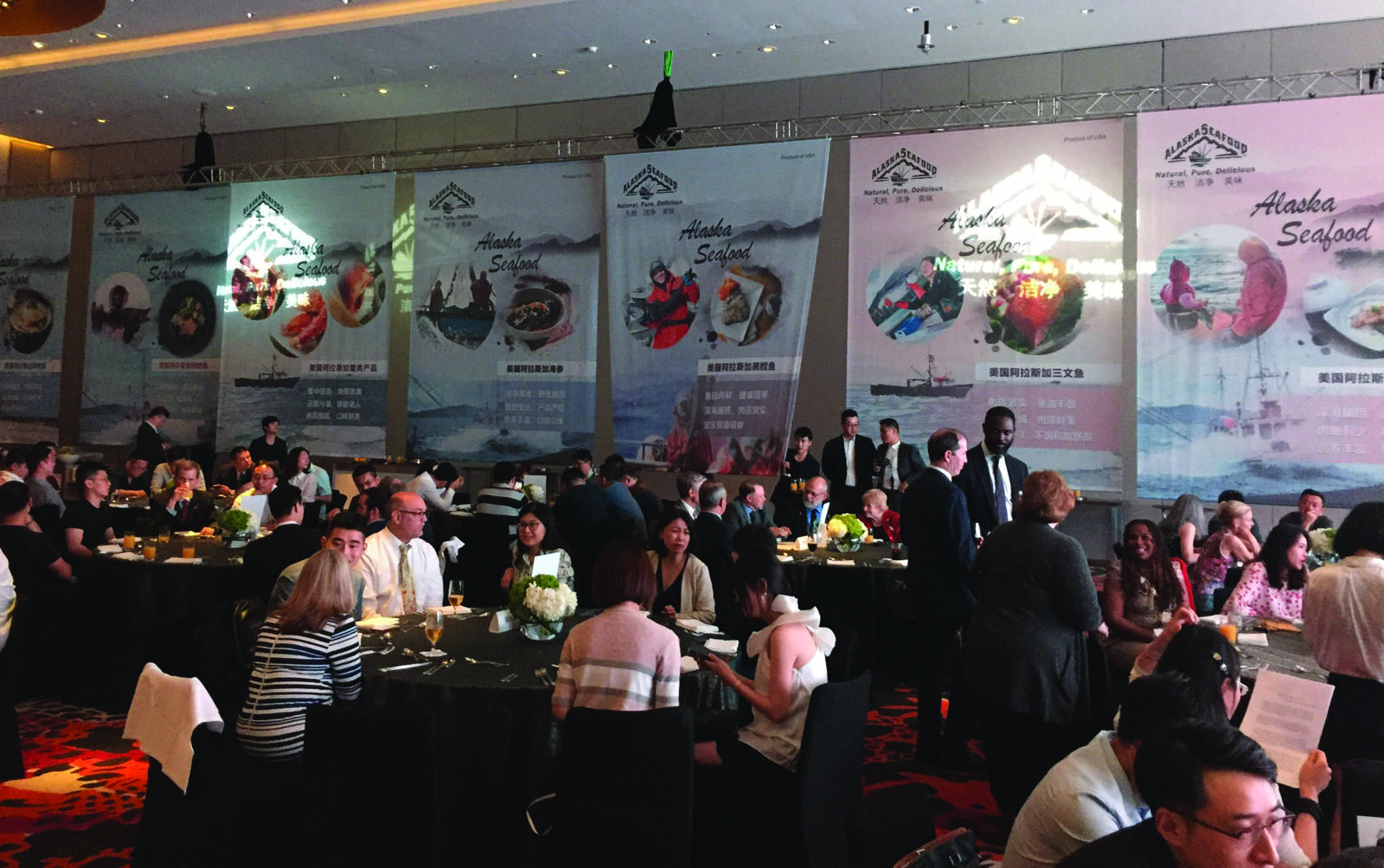 The Alaska Seafood Marketing Institute put on a tasting event for buyers and food media writers during the recent trade trip to China organized by Gov. Bill Walker. (Photo/Courtesy/Anchorage Economic Development Corp.)