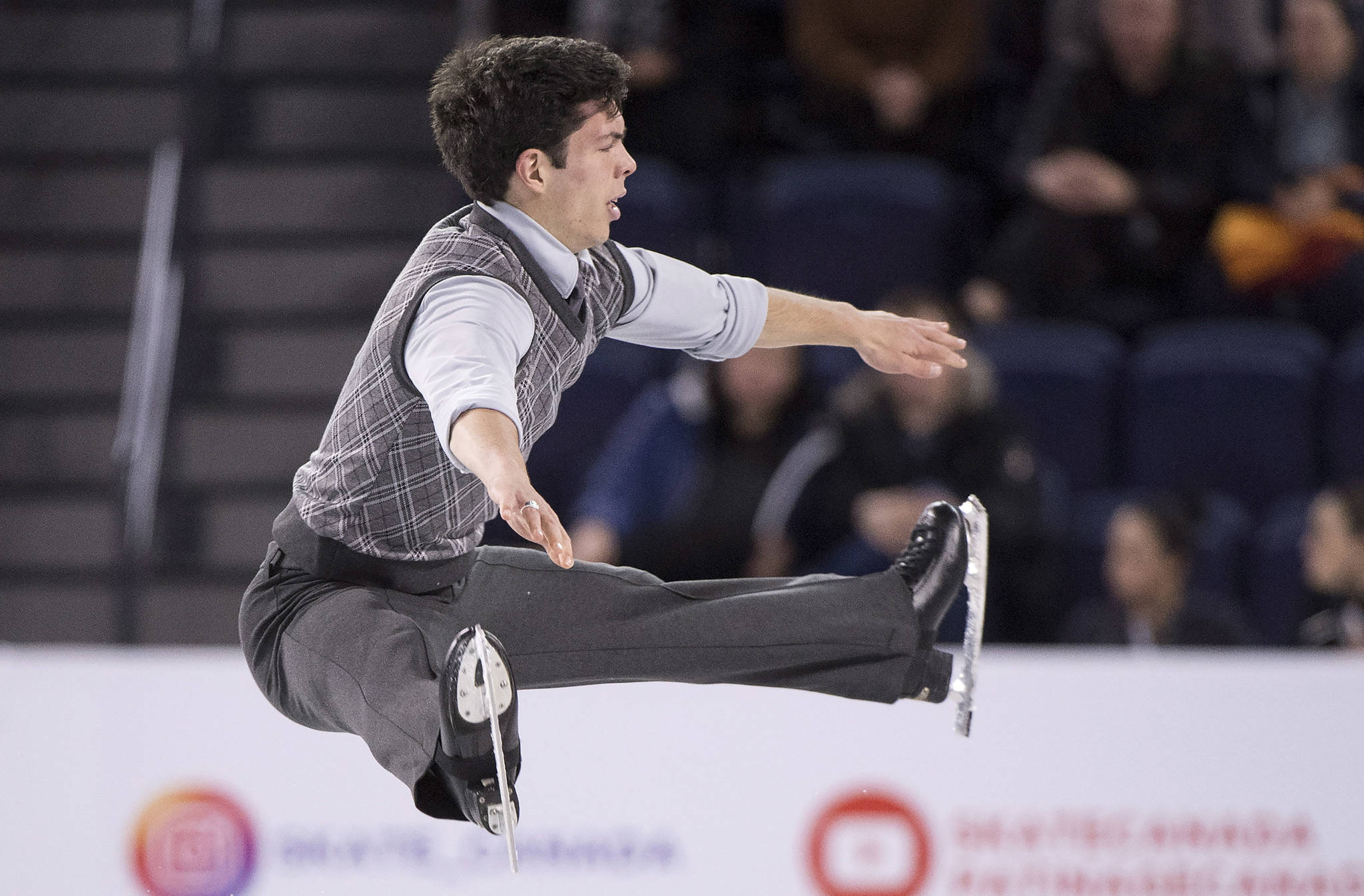 Canada’s Keegan Messing performs his short program in the men’s competition at Skate Canada International in Laval, Quebec, Friday, Oct. 26, 2018. (Paul Chiasson | The Canadian Press)