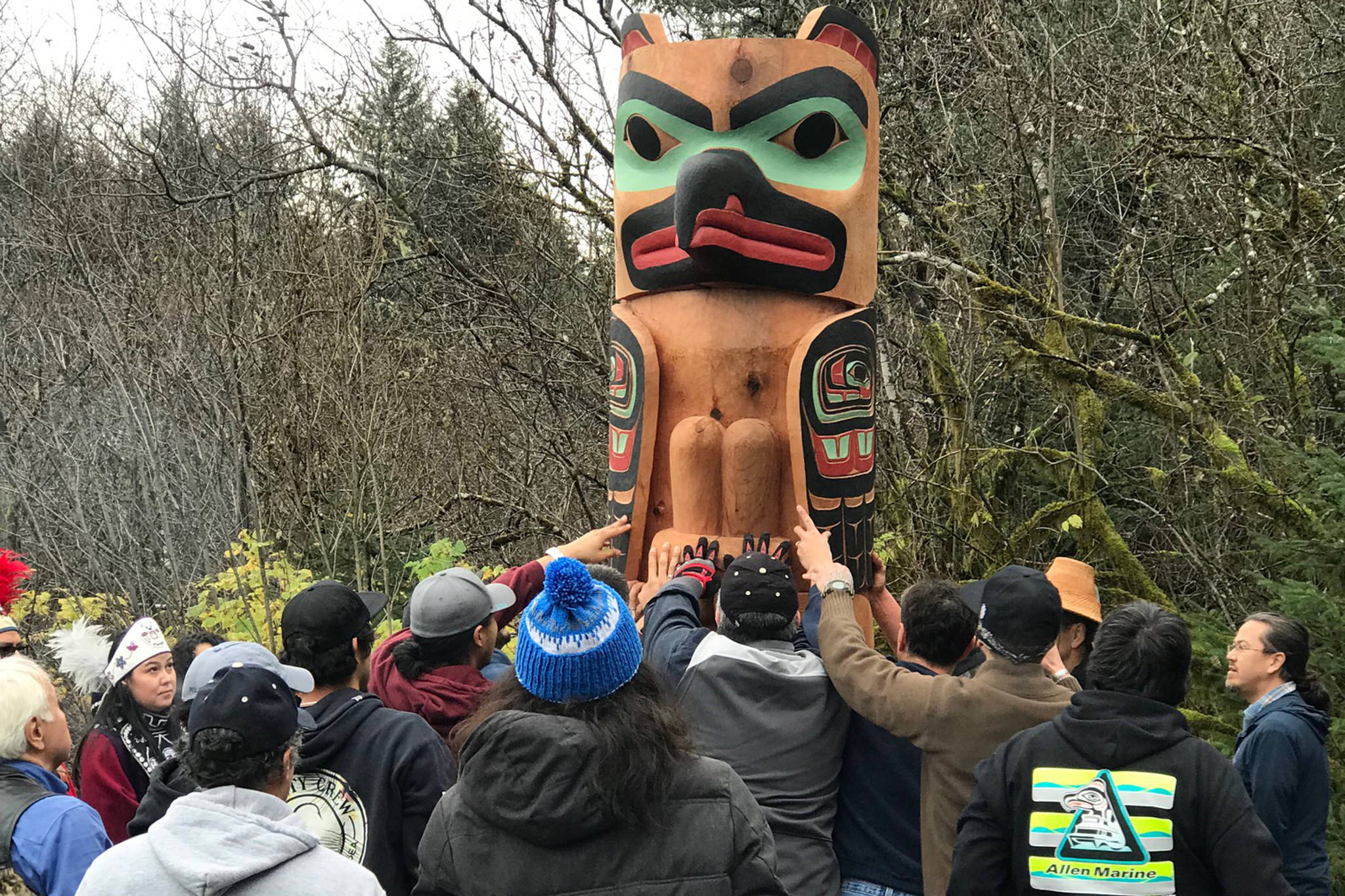 Artist becomes first Tlingit woman to carve and raise totem pole