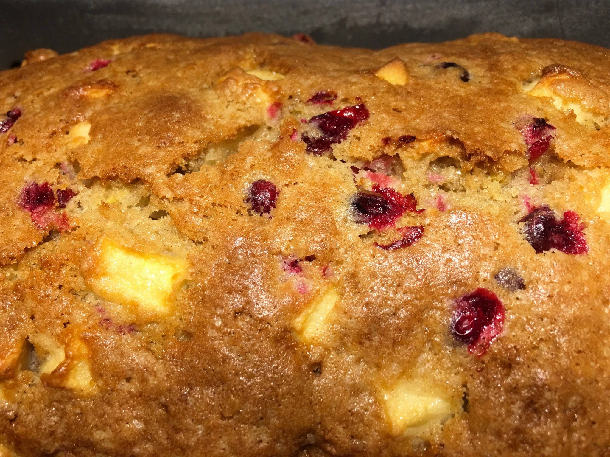 A finished loaf of cranberry-apple bread is seen in the kitchen of Erin Anais Heist on Oct. 14, 2018. (Erin Anais Heist | For the Juneau Empire)