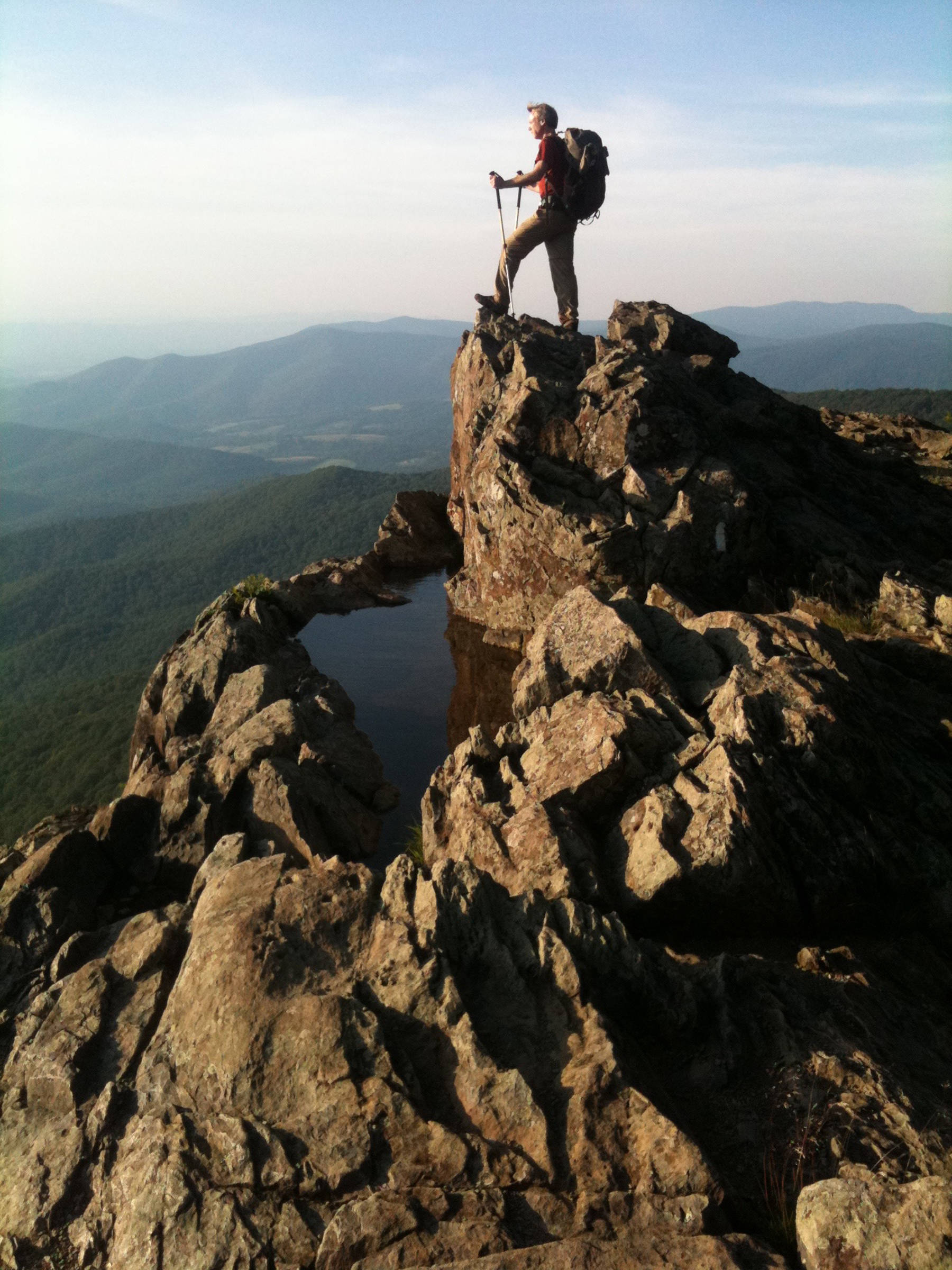 Jeff Sauer stops for a view in Shenandoah National Park in Virginia on the Appalachian Trail in 2010. (Photo courtesy Jeff Sauer)