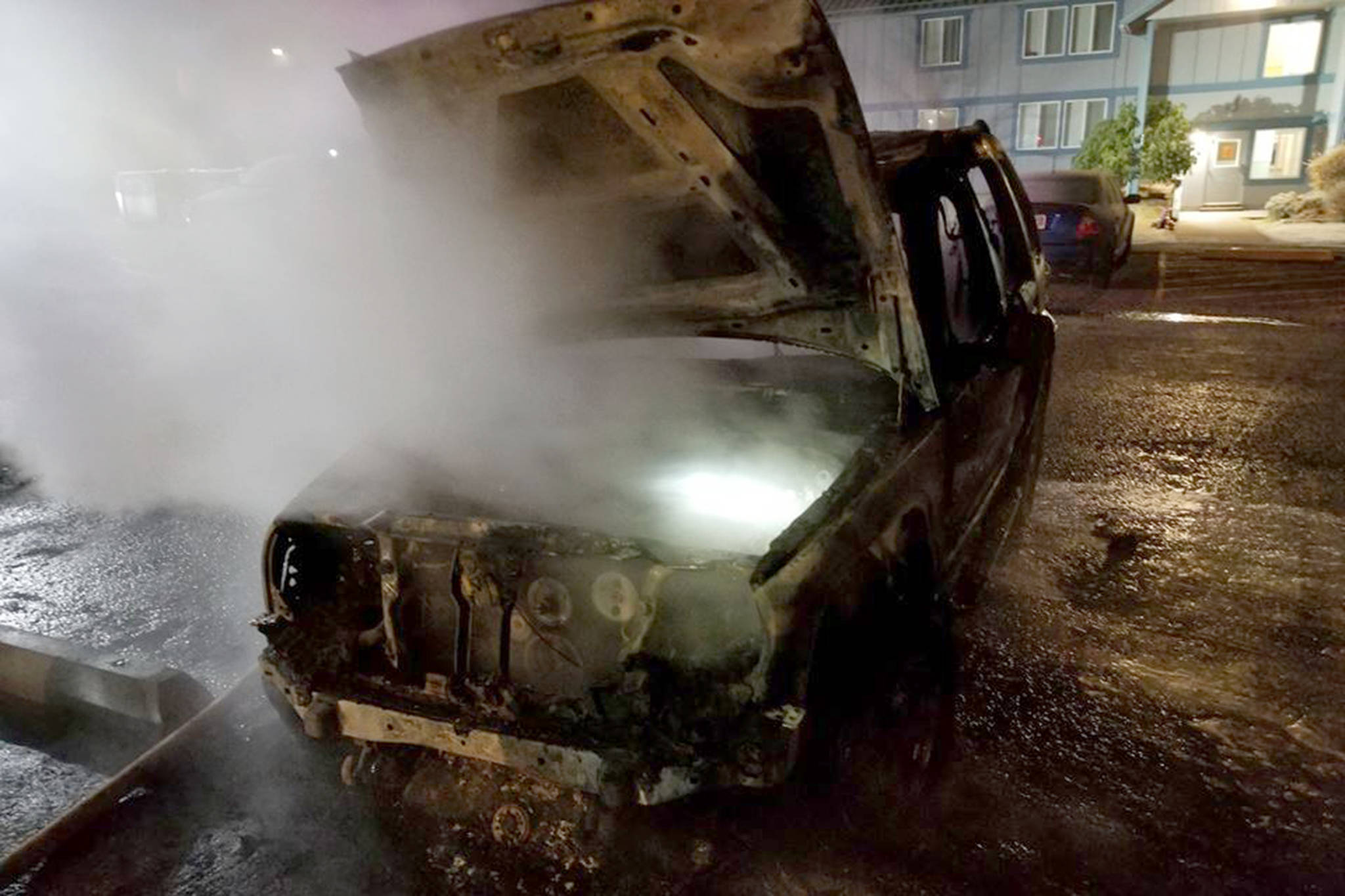 A Jeep Liberty is pictured after a fire in the early morning of Tuesday, Nov. 6, 2018. (Courtesy Photo | Capital City Fire/Rescue)