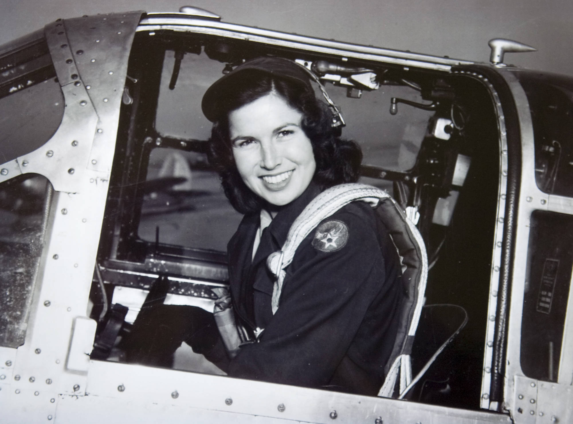 Ellen Campbell in the cockpit in 1943. Campbell was awarded a Congressional Gold Medal for her time flying planes for the Women Airforce Service in the early 1940’s. (Photo courtesy of Ellen Campbell)