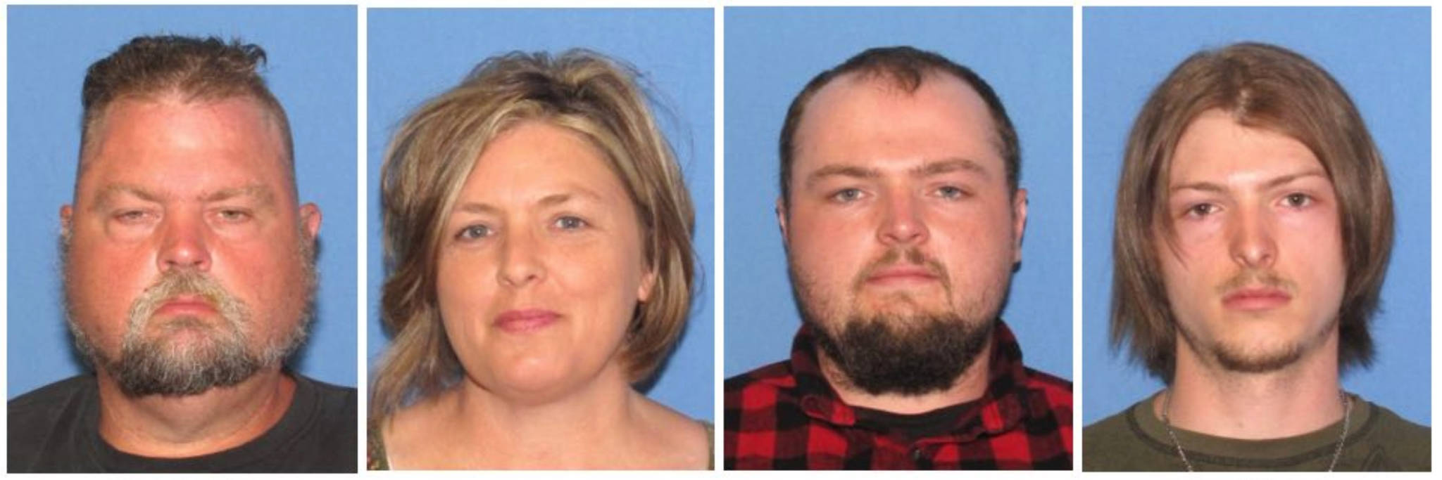 These undated images released by the Ohio Attorney General’s office, show from left, George “Billy” Wagner III, Angela Wagner, George Wagner IV and Edward “Jake” Wagner. Authorities announced Tuesday, Nov. 13, 2018, that the family of four has been arrested in the slayings of eight members of one family in rural Ohio two years ago. (Ohio Attorney General’s office via Associated Press)