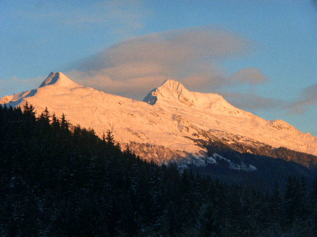 Morning light on Mount McGinnis and Stroller White. (Courtesy Photo | Denise Carroll)