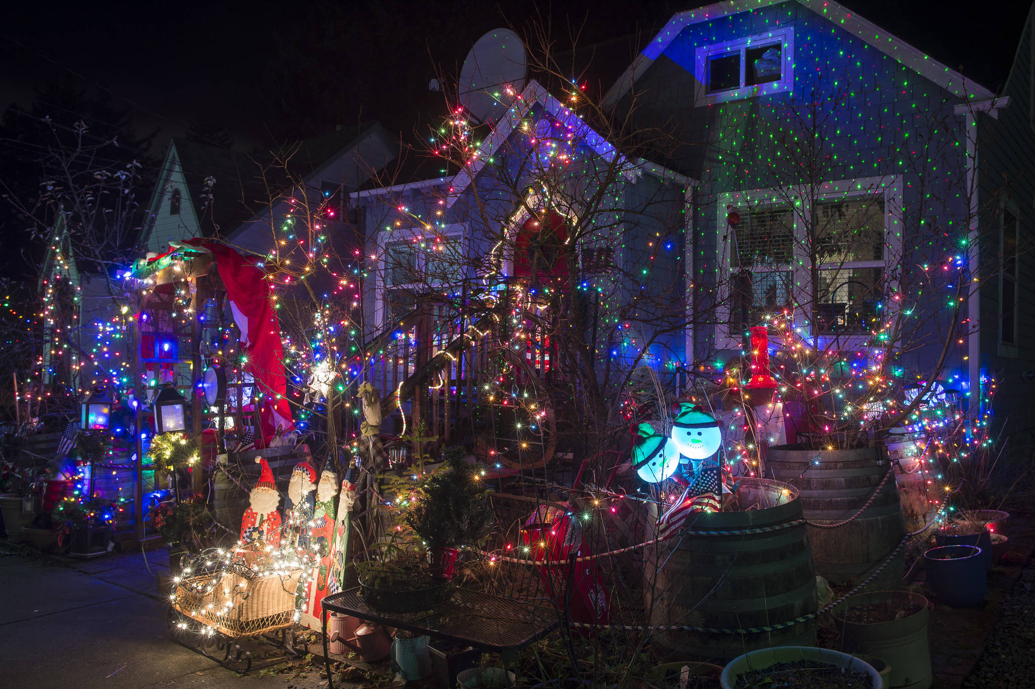 Holiday lights seen around Juneau this season. (Michael Penn | Juneau Empire)
