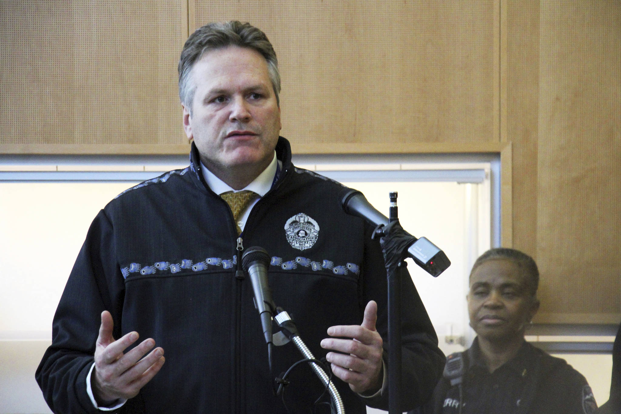 Gov. Mike Dunleavy is shown at a news conference Wednesday, Dec. 5, 2018 in Anchorage. (Mark Thiessen | Associated Press)