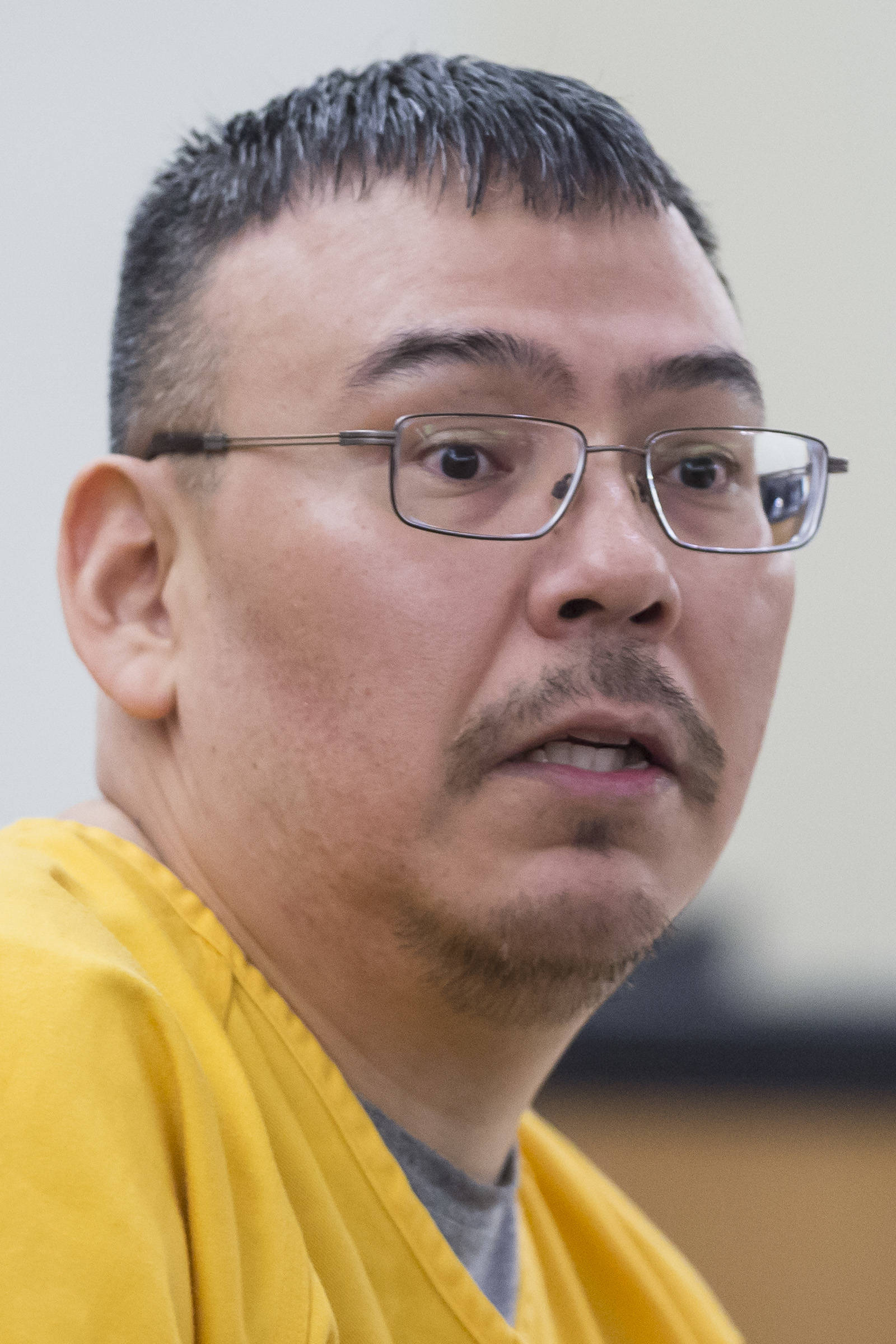 Thomas Jack Jr., 42, appears for sentencing in Juneau Superior Court for sexually abusing an 11-year-old girl placed in his and his wife’s care in 2009. (Michael Penn | Juneau Empire)