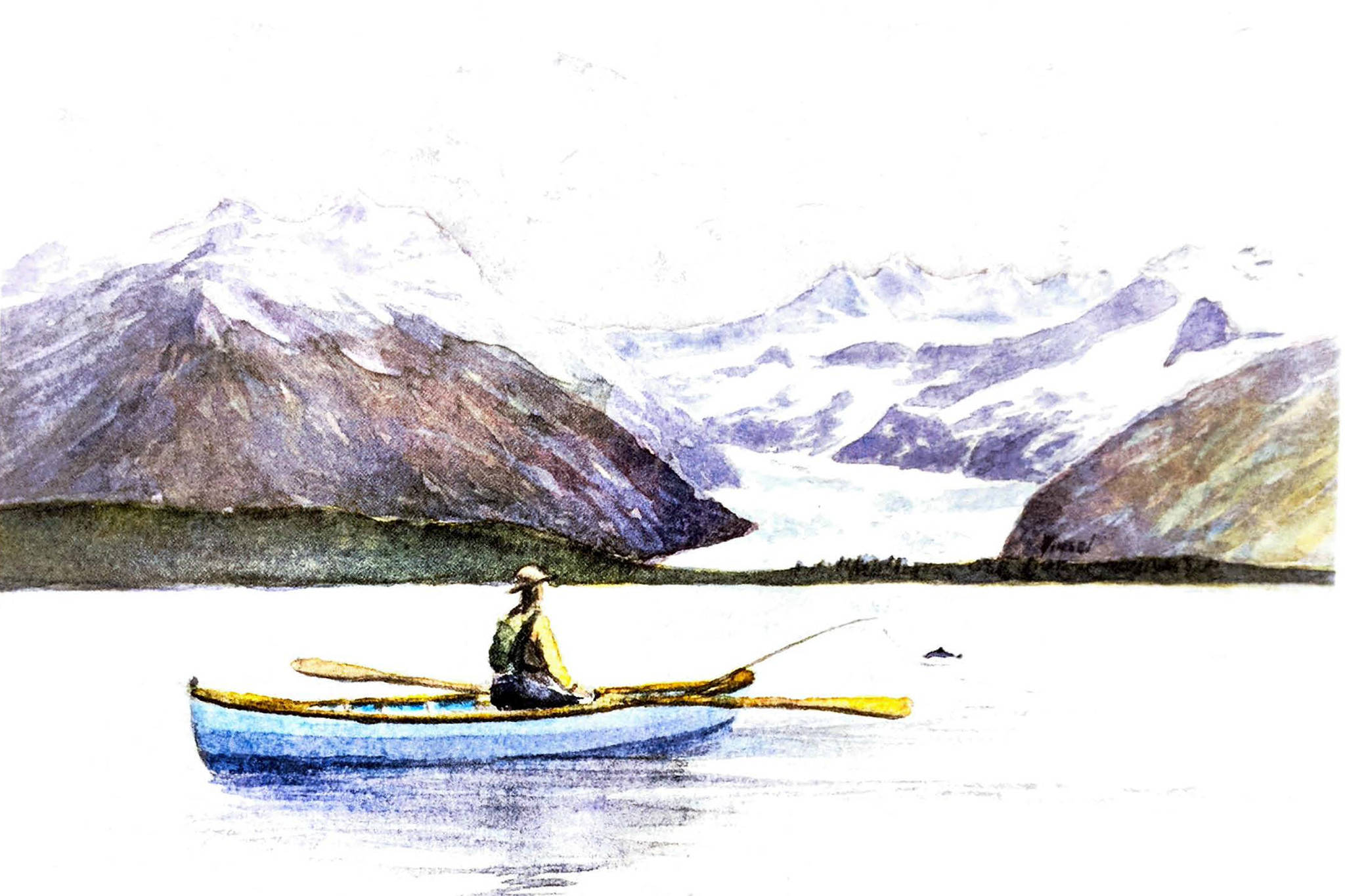 This scan of a water color by Mark Vinsel is a self-portrait based on a photo taken by one of Vinsel’s friends. Vinsel and his wife, Dianne Anderson, are planning a retirement from Juneau Artists Gallery and a move to Washington state. (Courtesy photo | Mark Vinsel)