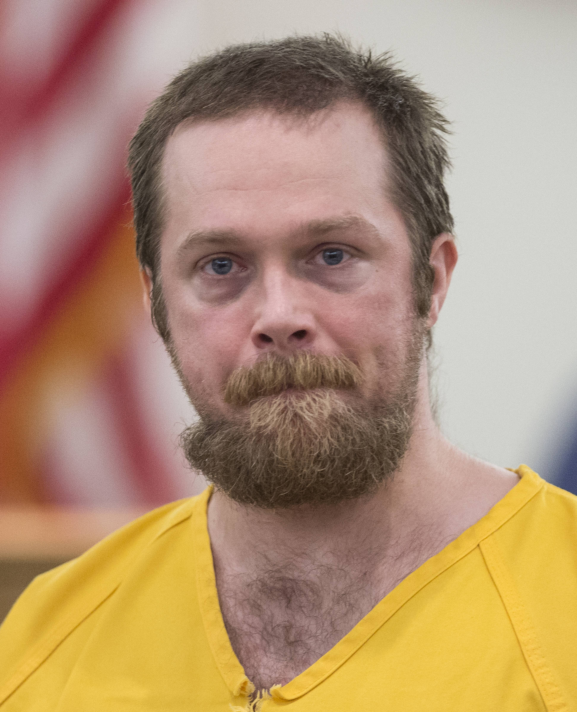 Christopher Strawn appears in Juneau Superior Court on Wednesday, June 20, 2018, for sentencing in the 2015 murder of Brandon Cook. (Michael Penn | Juneau Empire File)