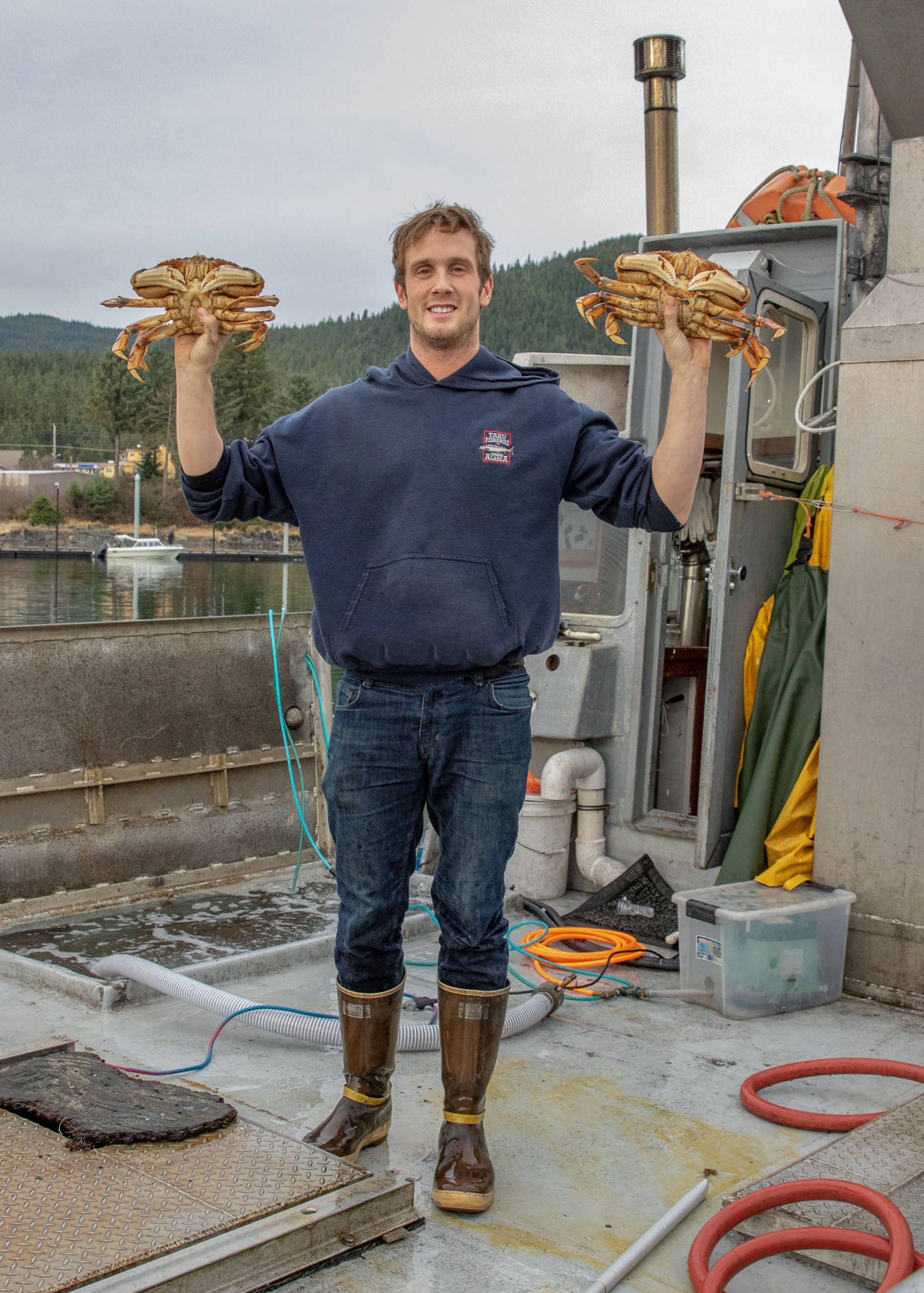 Nov. 25, 2018: Here’s a big “thanks” to all the working people in Juneau who help make our community a wonderful place to live. On this day, I ran into Eric Daugherty selling Dungeness crab off the F/V Americanus. Fishing is all about being practical, but I thought Eric also looked ruggedly handsome in his navy Taku Fisheries sweatshirt, jeans and Xtratufs.