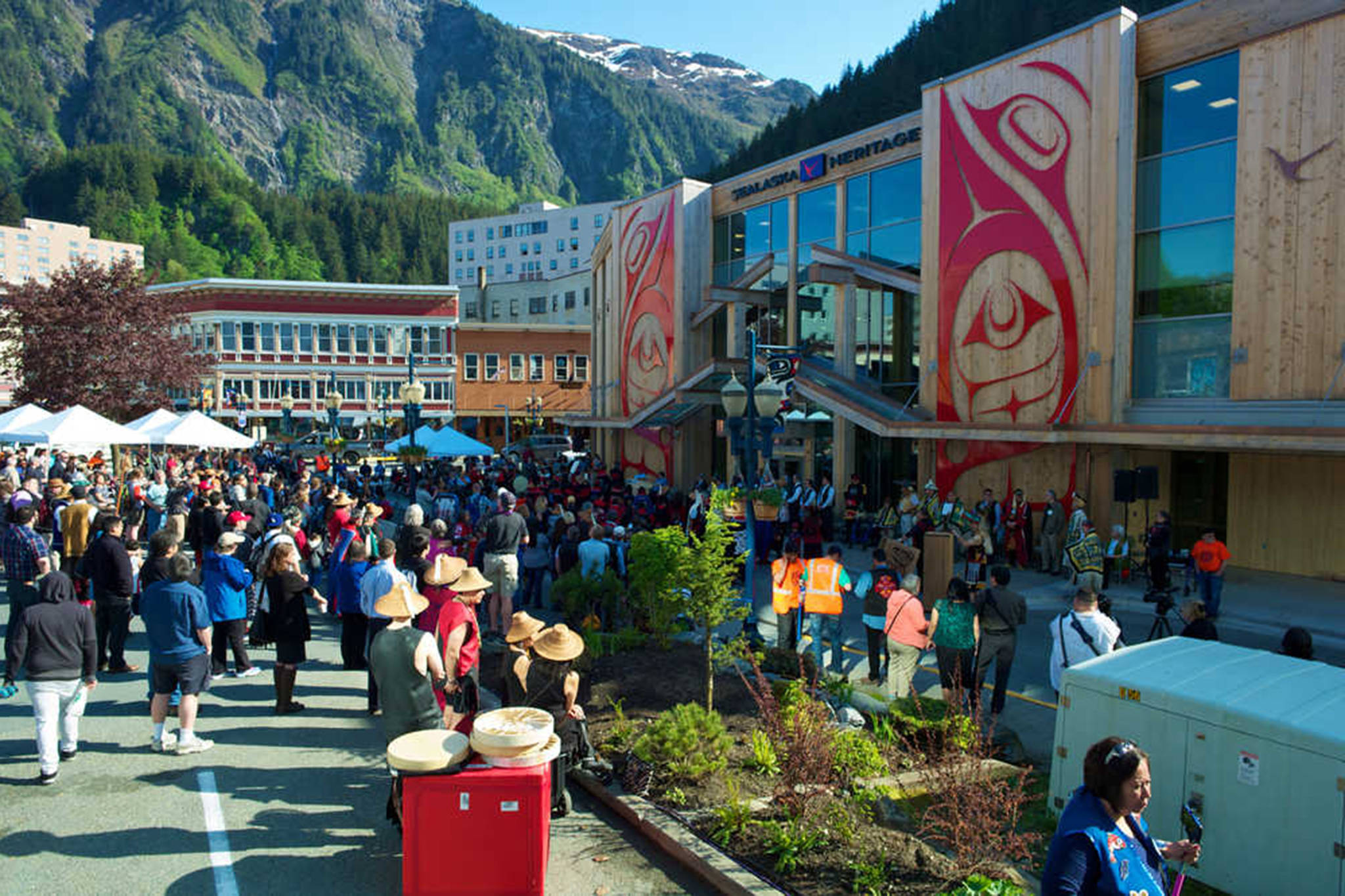 Grand opening ceremonies for the Walter Soboleff Building on May 15, 2015. The building’s opening spurred an increase in revenue that allows Sealaska Heritage Institute to have an impact of more than $9 million on Juneau. (Michael Penn | Juneau Empire File)