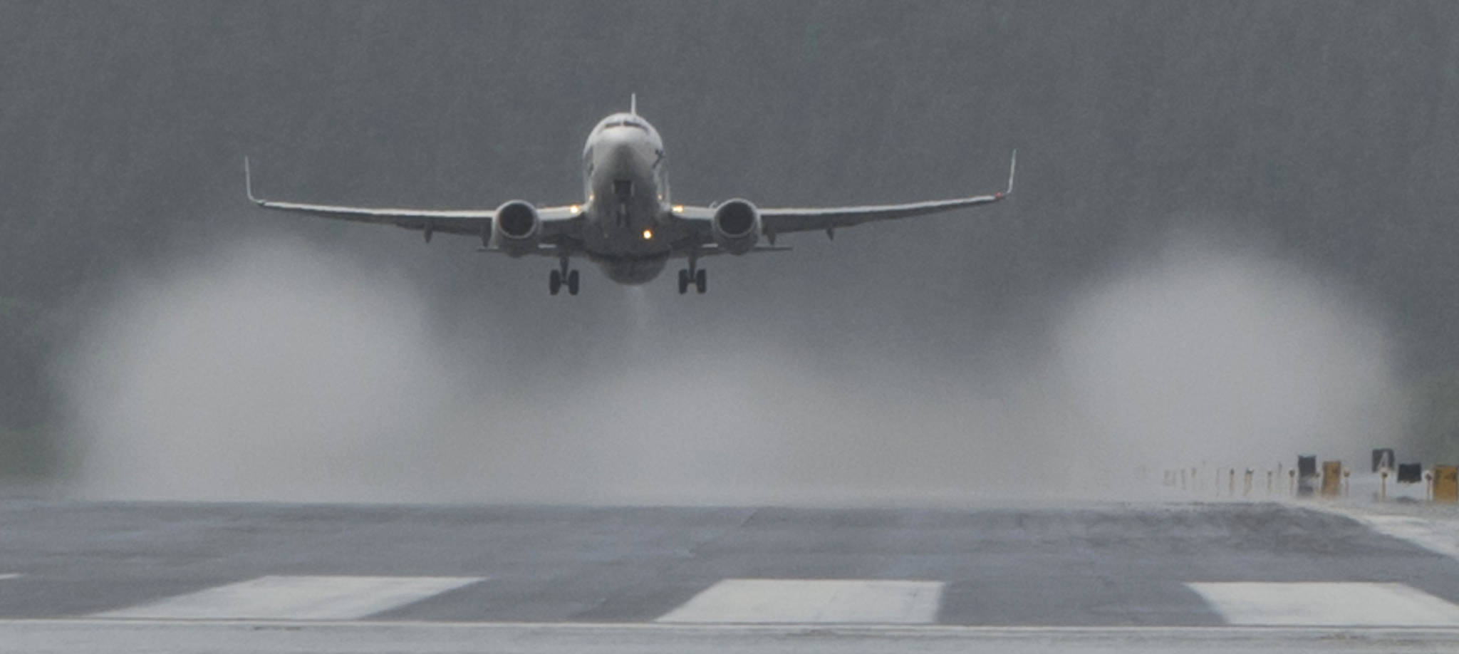 An Alaska Airlines 737 passenger jet as it takes off from Juneau International Airport in June 2017. This is not the flight mentioned in the article. (Michael Penn | Juneau Empire File)