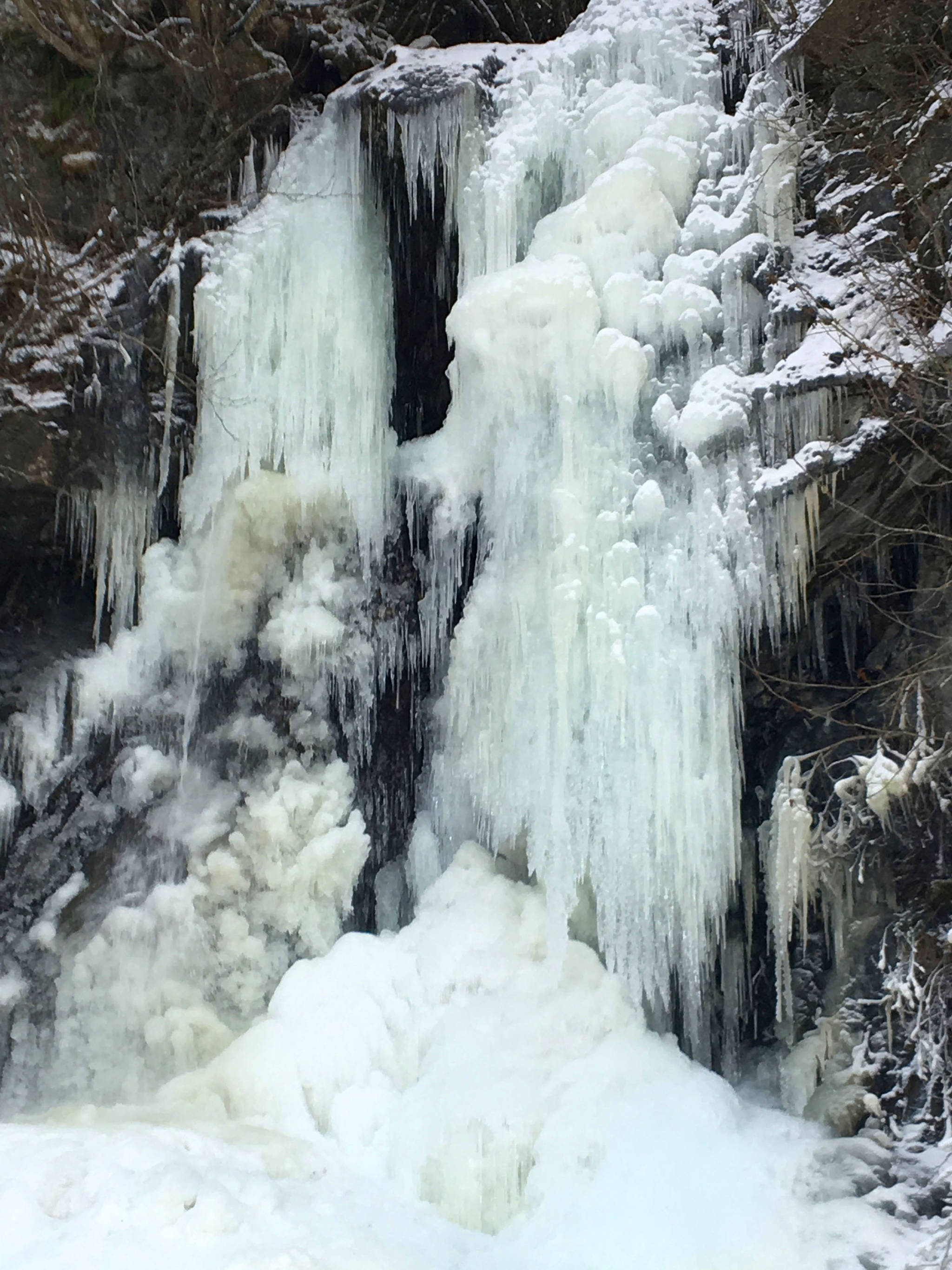 A frozen waterfall on North Douglas Highway on Jan. 9, 2019. (Courtesy Photo | Denise Carroll)