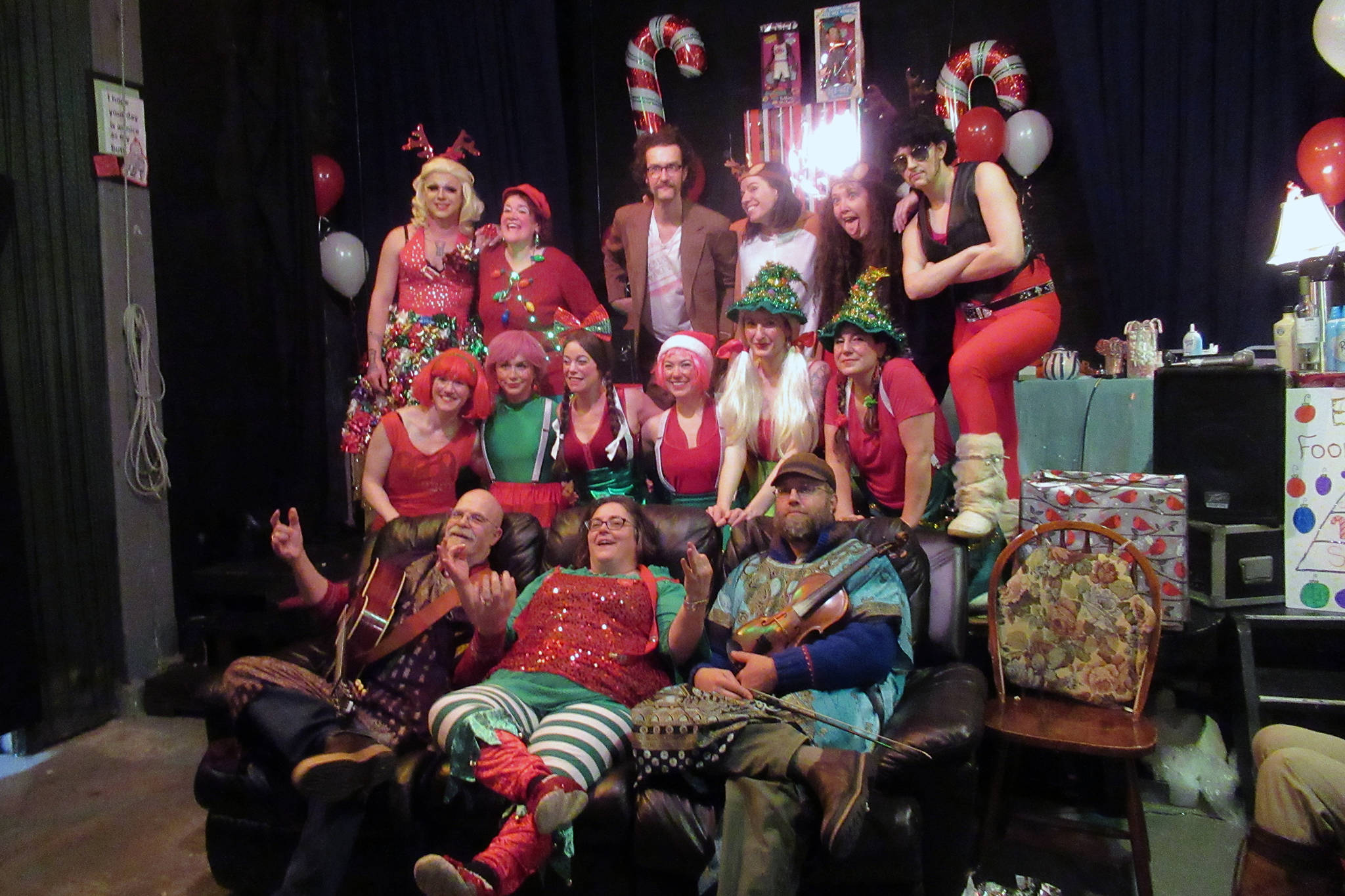 The full cast of Collette Costa’s Eighth Annual (Russian) Christmas Extravaganza. (Ben Hohenstatt | Capital City Weekly)