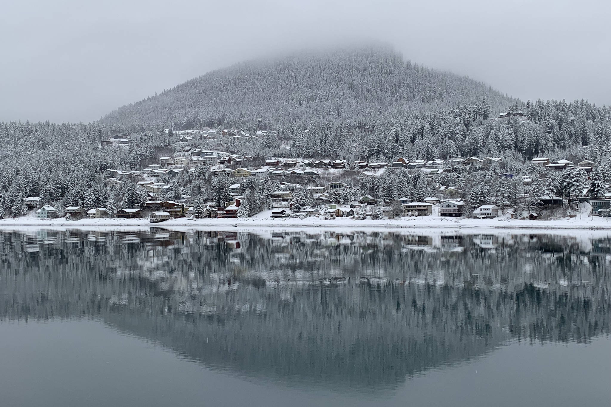 Gastineau Channel, with Douglas Island in the background, pictured Jan. 11, 2019. (Angelo Saggiomo | Juneau Empire)