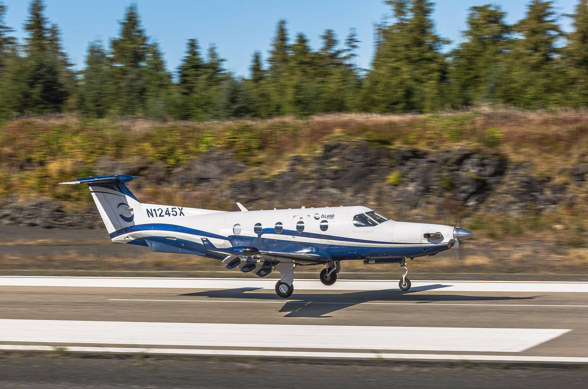 PC12 landing at Island Air’s Home base in Klawock in September 2018. (Photo courtesy of Heather Holt)