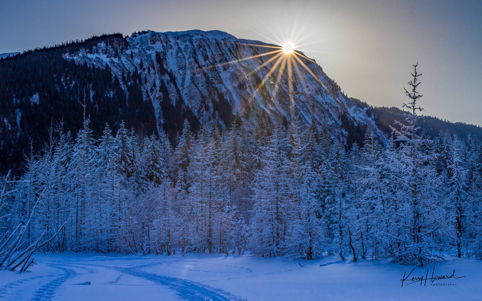 The winter sun peaks over Thunder Mountain on Feb. 11, 2019. (Courtesy Photo | Kerry Howard)