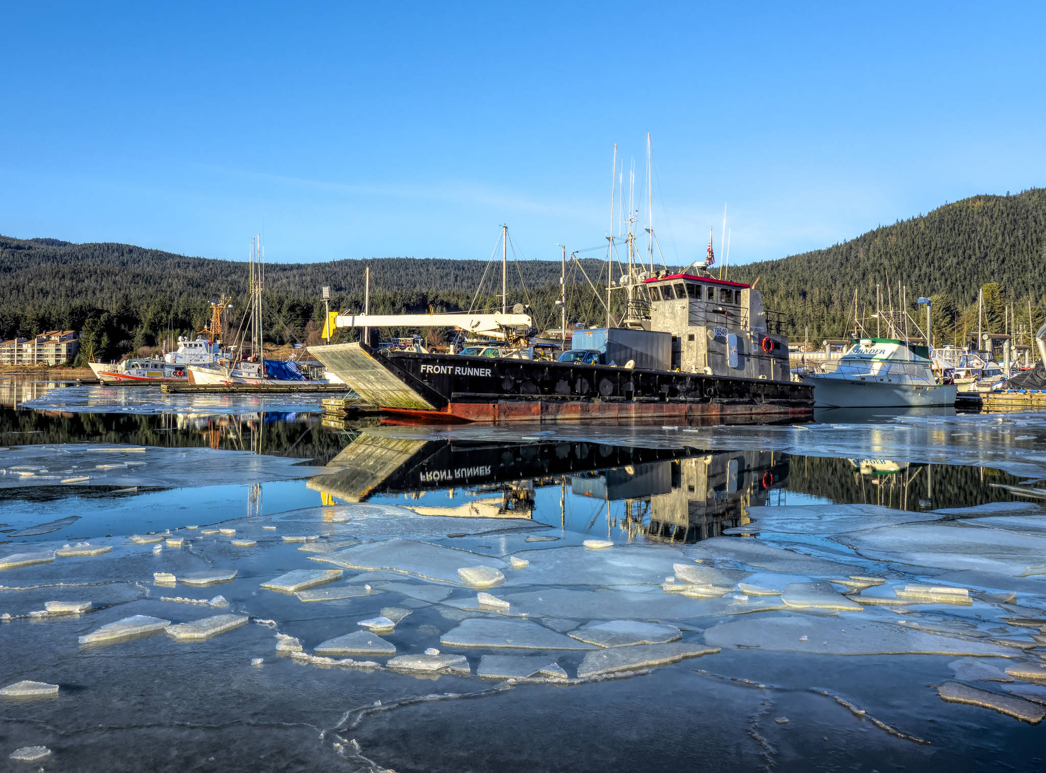 Auke Bay iced over. (Courtesy Photo | Janice Gorle)