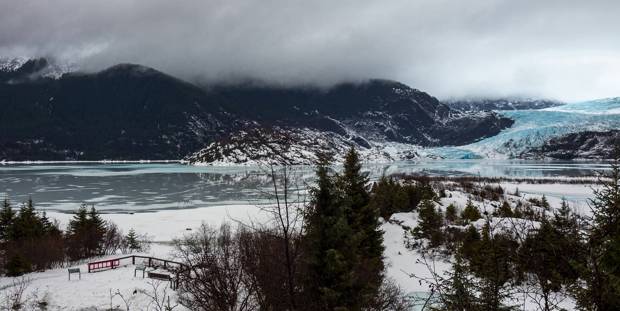 Reflections at the Mendenhall Glacier on Jan. 26, 2019. (Courtesy Photo | Janice Gorle)