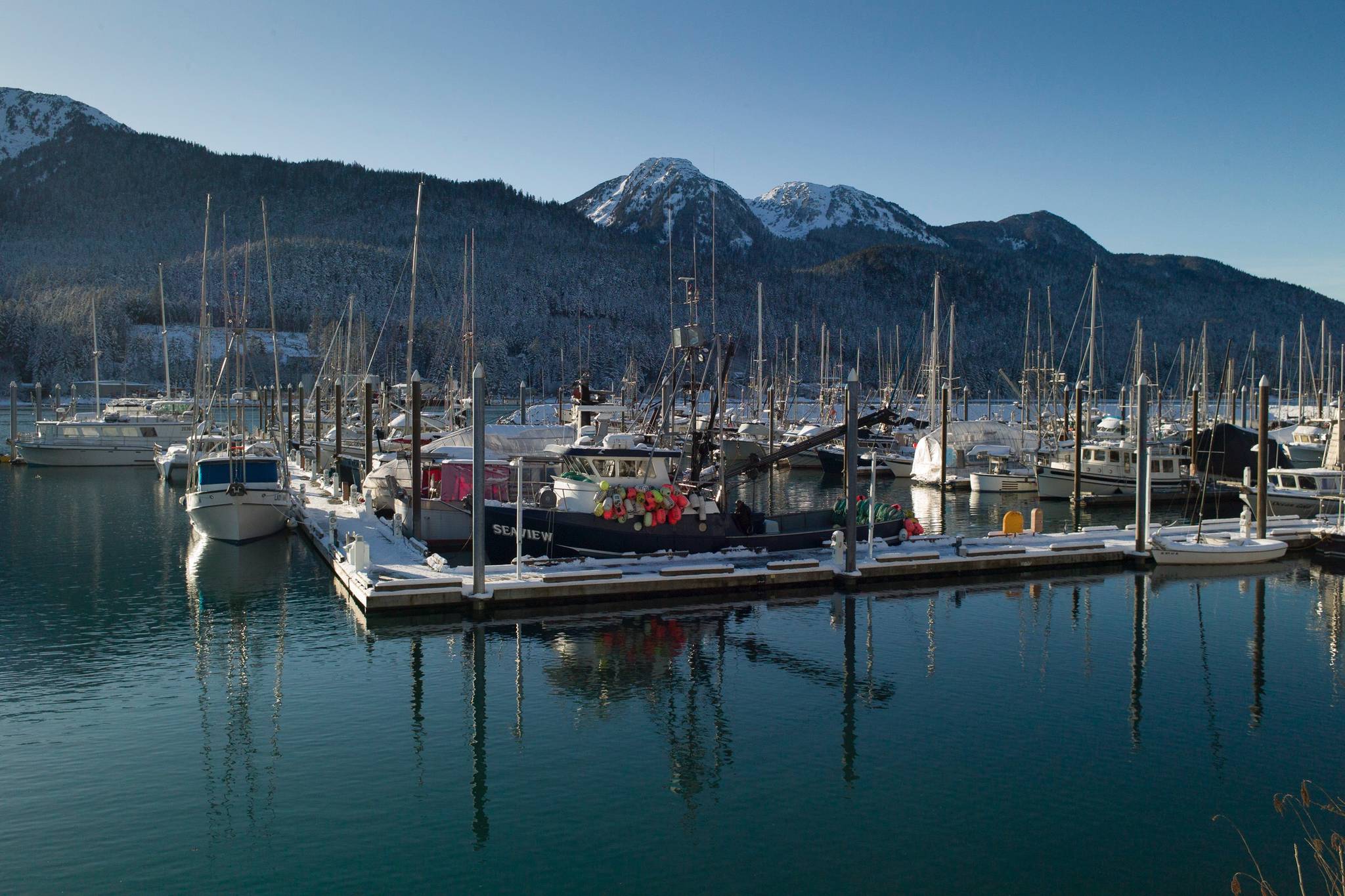 Harris Harbor on Friday, Feb. 8, 2019. David Little, 67, who lived aboard the boat Quality Time, was found dead in the water next to his boat in Harris Harbor on Saturday, Feb. 2, 2019. (Michael Penn | Juneau Empire)