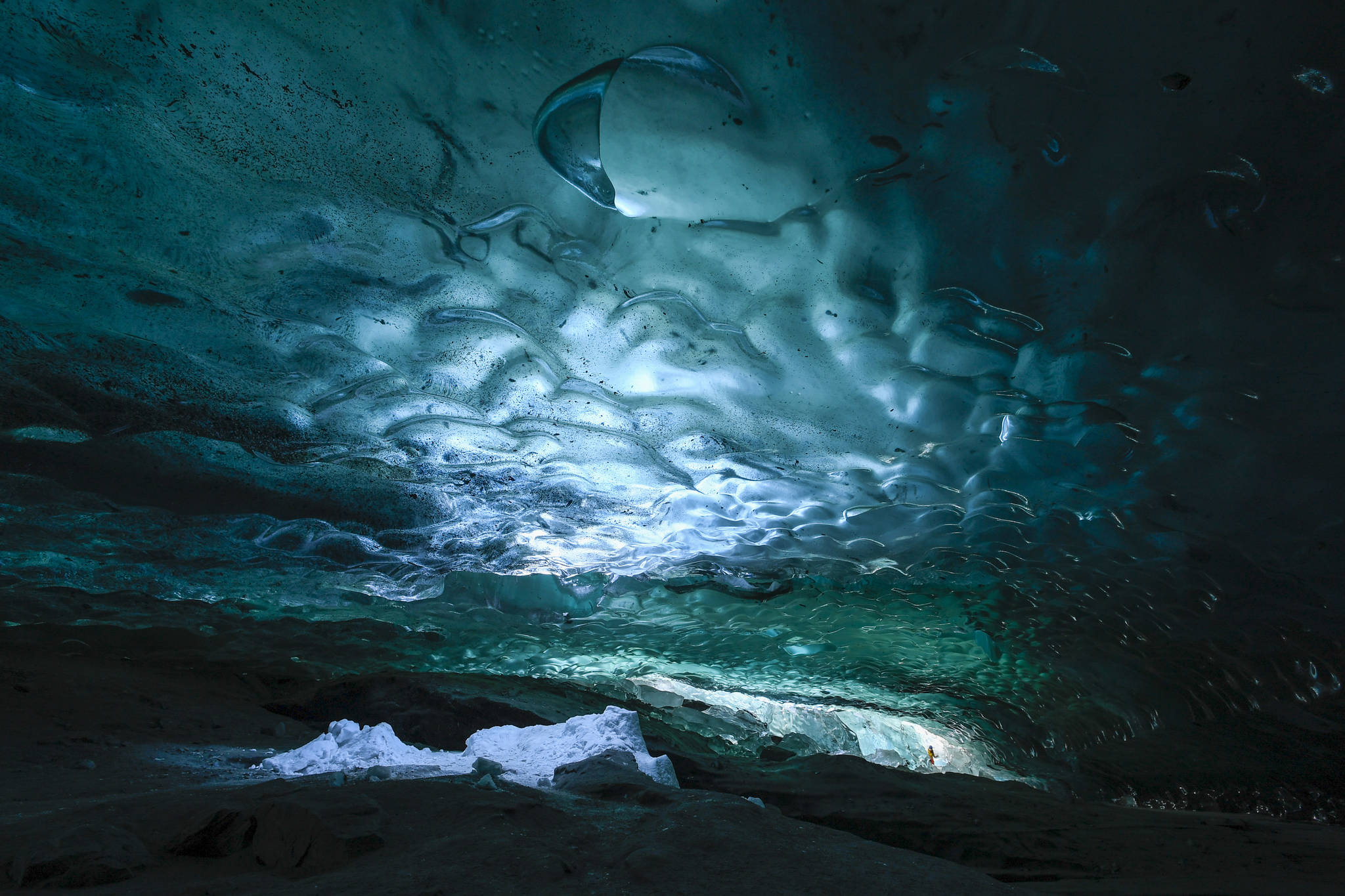 Interior views of an ice cave at the Mendenhall Glacier on Monday, Feb. 11, 2019. (Michael Penn | Juneau Empire)