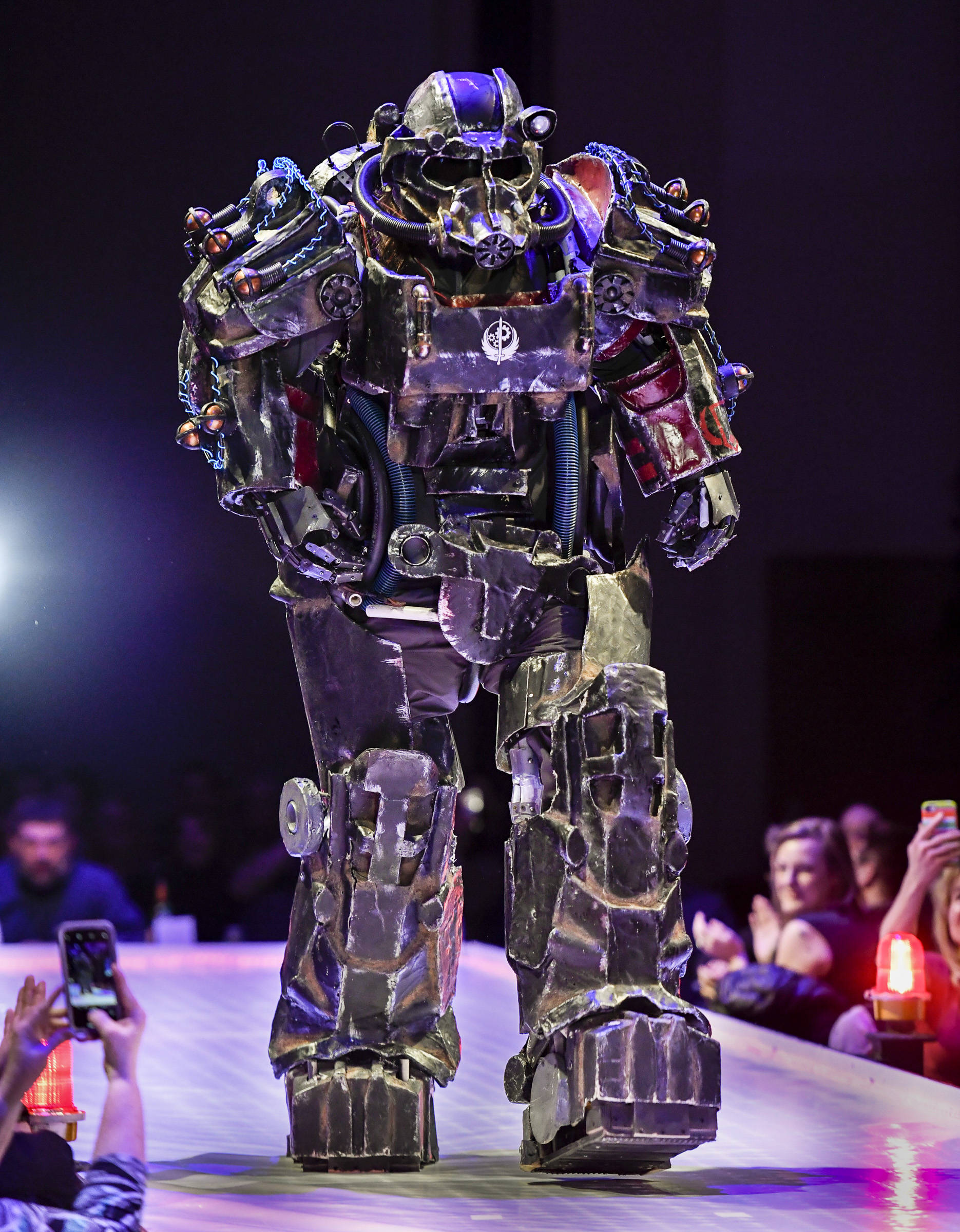 Morgan McCutcheon models his “T-60” at the Wearable Art show at Centennial Hall on Saturday, Feb. 16, 2019. The entry placed first in the People’s Choice Award. (Michael Penn | Capital City Weekly)