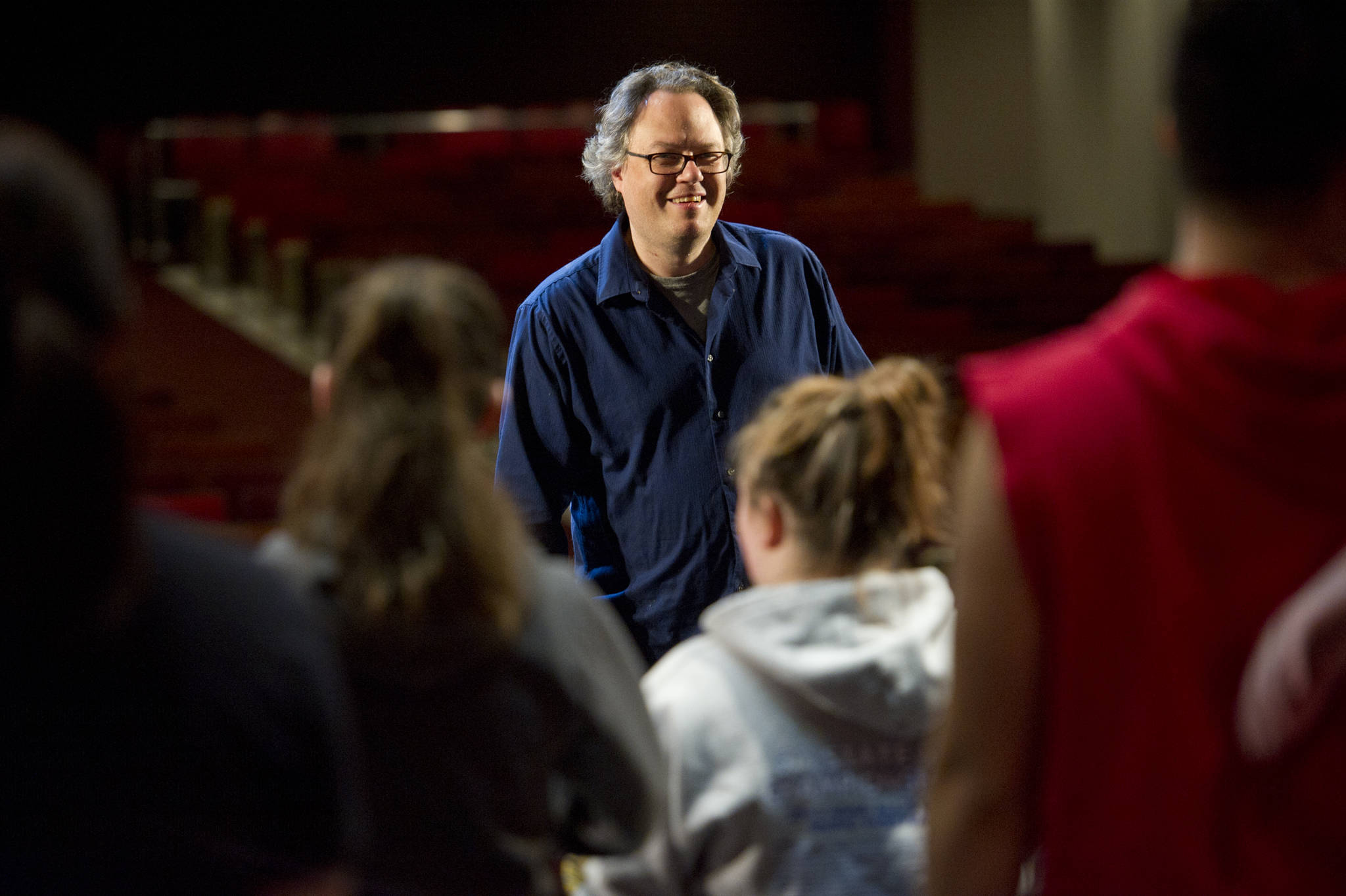 In this February 2017 file photo Todd Hunt watches over the cast of the Orpheus Project’s production of “West Side Story.” Hunt will be among the local musicians who perform in the upcoming Juneau Symphony Showcase. (Michael Penn | Juneau Empire File)