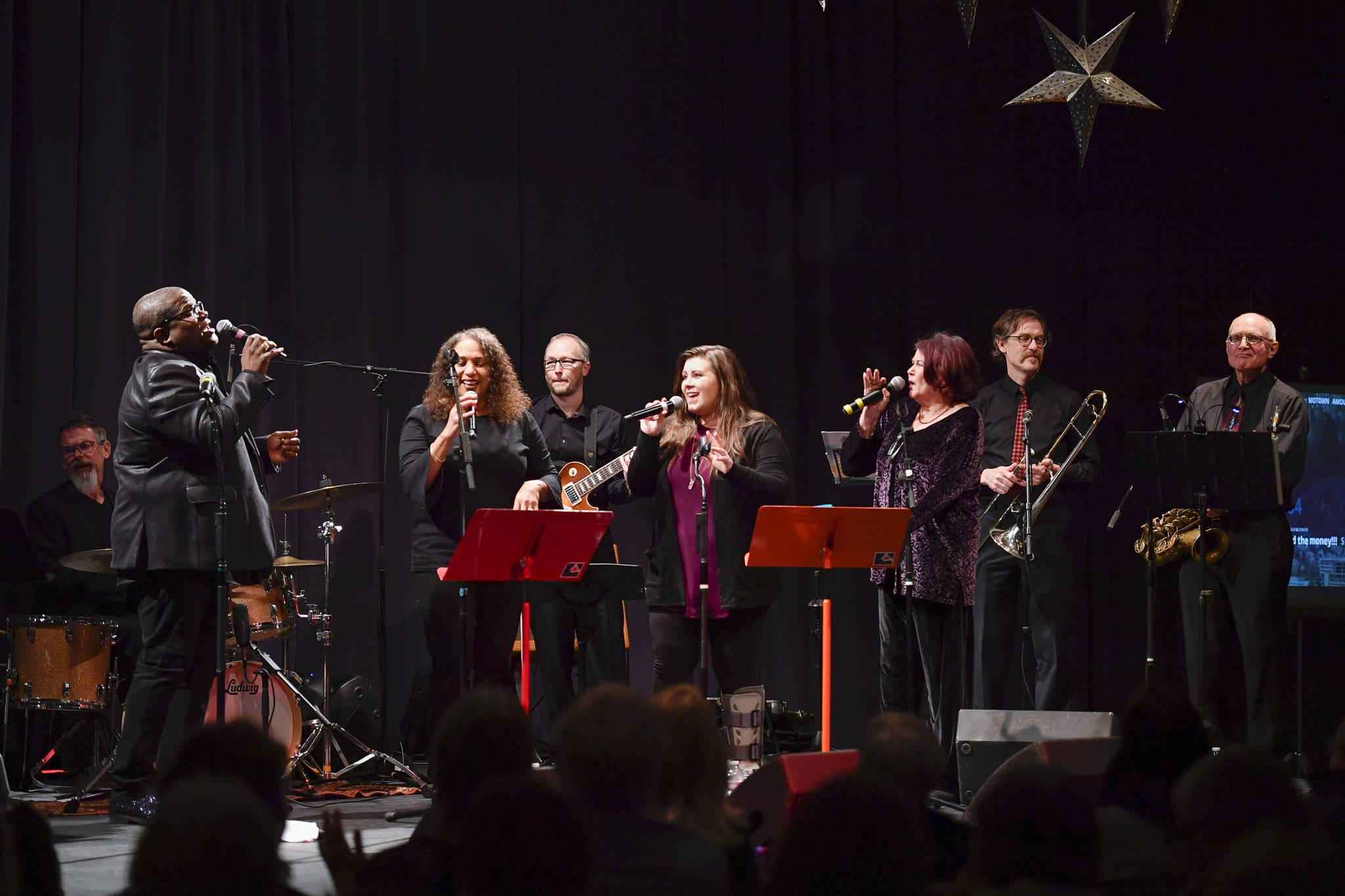 Performance of “Motown for Our Town” featuring Ryan Shaw, Bobby Lewis, Eustace Johnson, Jaunelle Celaire and others at the Juneau Arts & Culture Center on Friday, March 1, 2019. (Michael Penn | Juneau Empire)