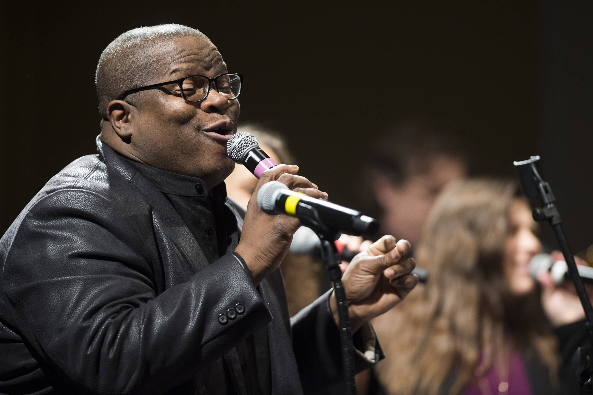 Bobby Lewis sings during the performance of “Motown for Our Town” at the Juneau Arts & Culture Center on Friday, March 1, 2019. (Michael Penn | Juneau Empire)