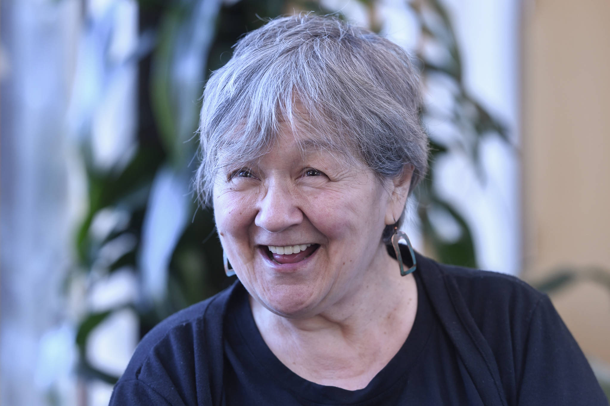 Ernestine Saankalaxt’ Hayes talks about her time as Alaska State Writer Laureate on Wednesday, March 6, 2019. (Michael Penn | Juneau Empire)