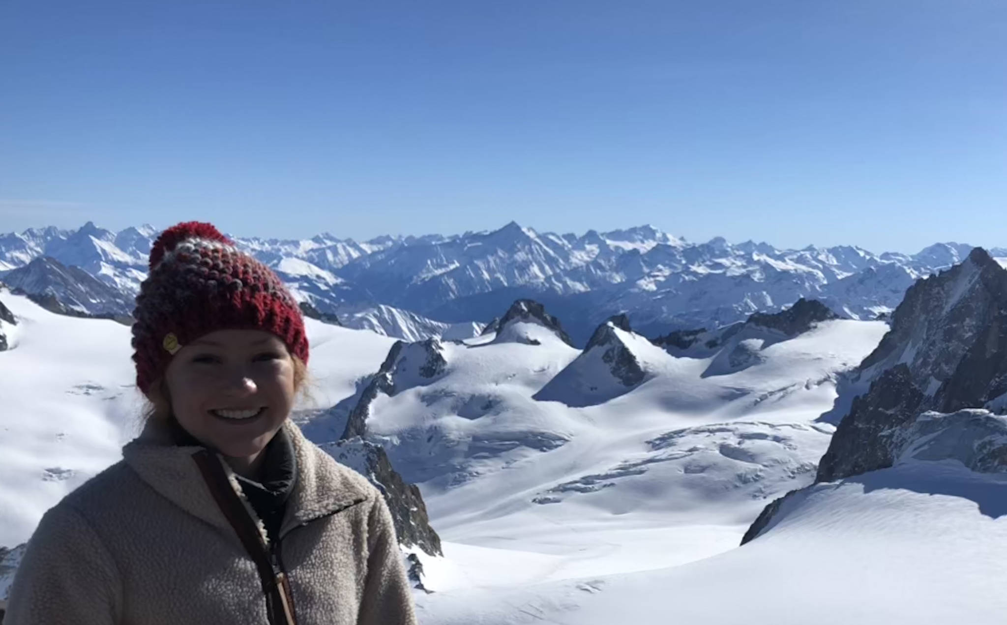 Bridget in front of the mountains bordering in between France and Italy. (Bridget McTague | For the Juneau Empire)