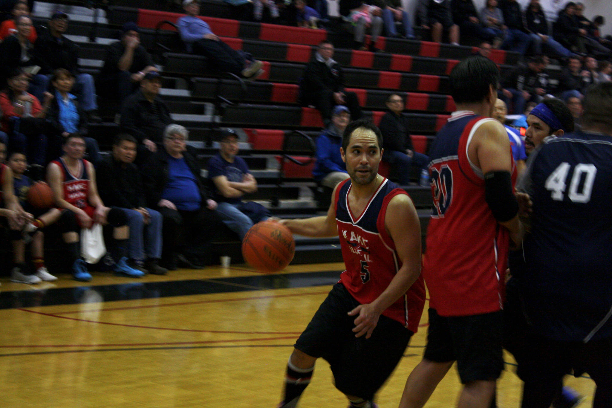Rudy Bean often filled the lead guard role for Kake, who won big against Kake in the first Gold Medal Tournament game Monday morning. (Ben Hohenstatt | Juneau Empire)