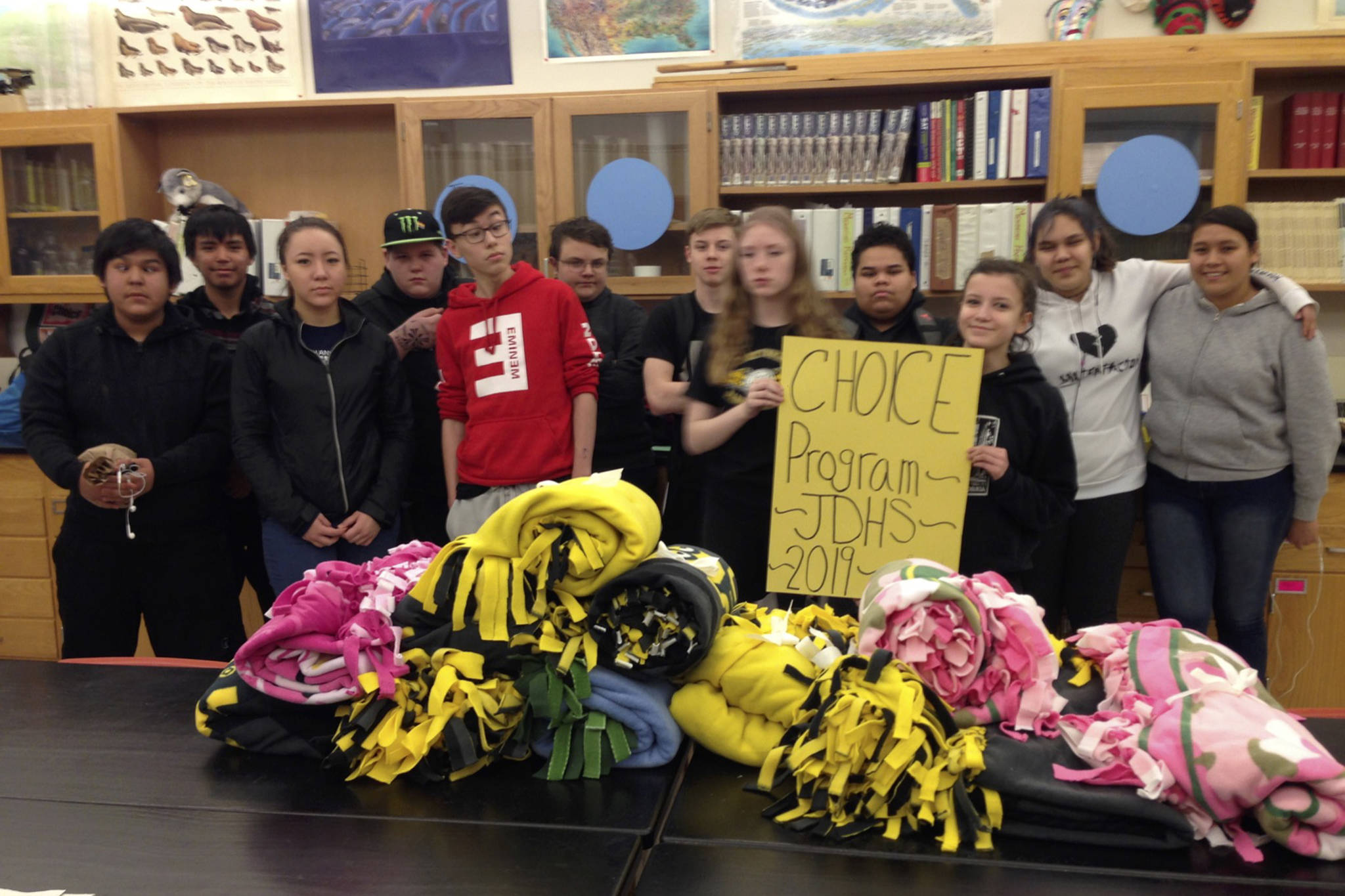 Juneau students help others stay warm with handmade blankets
