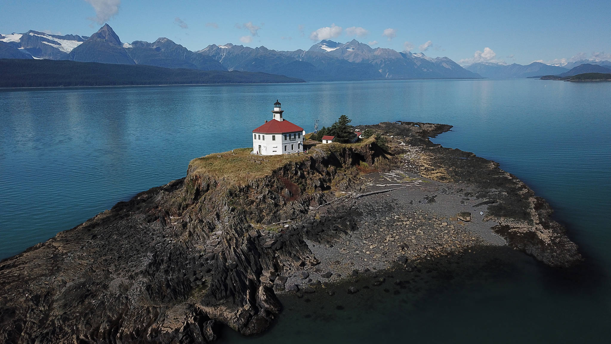 The Eldred Rock Lighthouse sits in the middle of Lynn Canal. (Courtesy photo | Matthew York, Marine Exchange of Alaska)