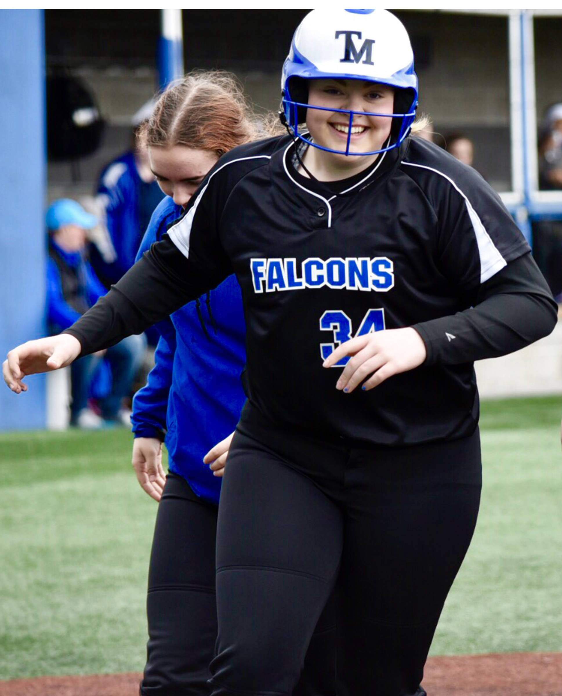 Thunder Mountain High School freshman Aspen Kasper runs across home plate after hitting a home run in the top of the third inning against Sitka at Moller Field on Friday, April 26, 2019. (Courtesy Photo | Sharla Hayes)