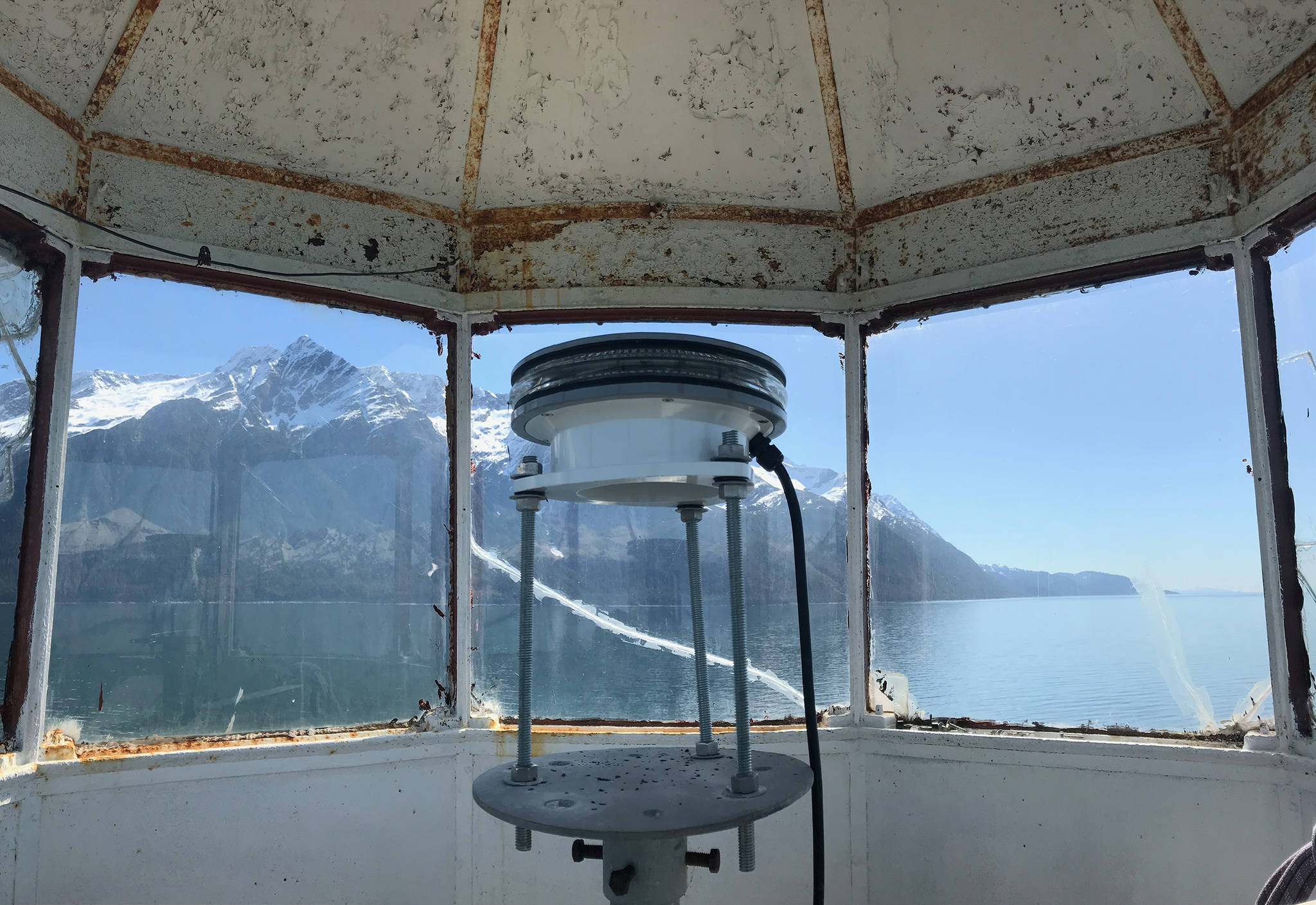The light at Eldred Rock Lighthouse is pictured on Monday, April 29, 2019. (Alex McCarthy | Juneau Empire)