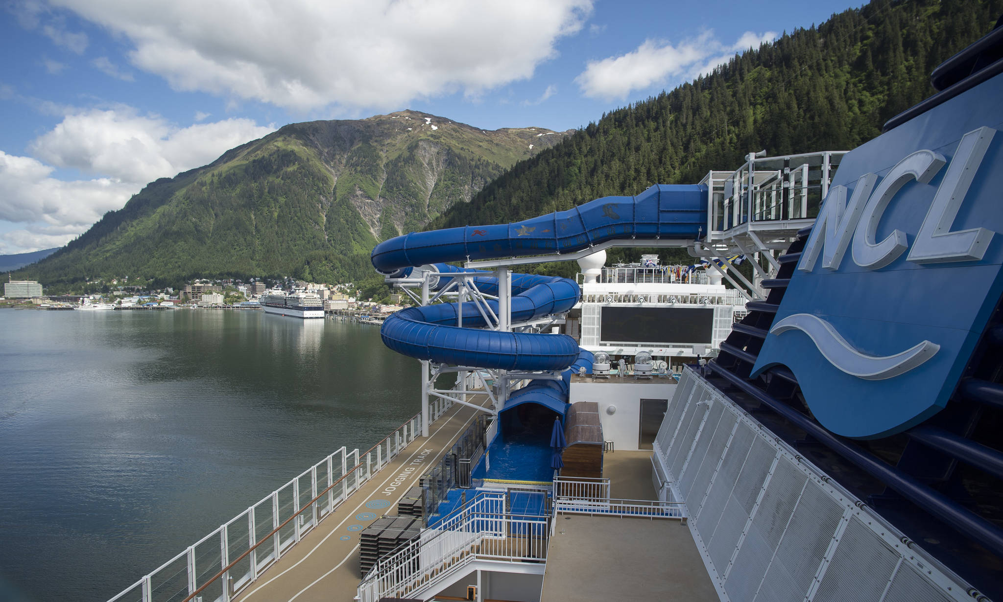 In this June 12, 2018 photo, Juneau residents tour the Norwegian Bliss. (Michael Penn | Juneau Empire File)