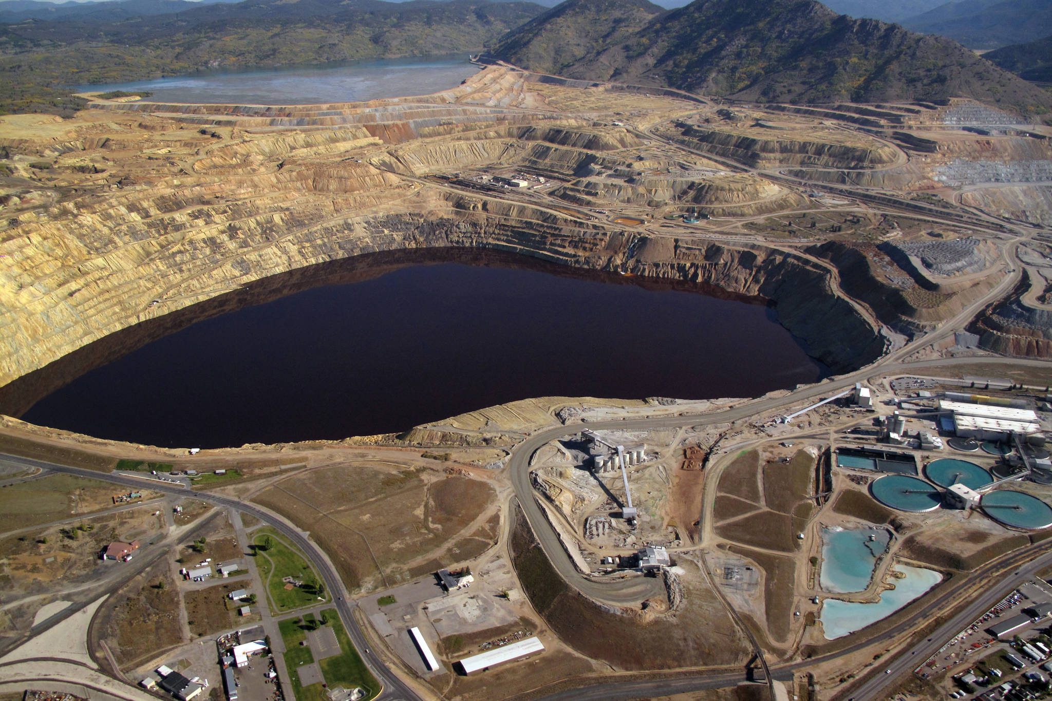 The Berkeley Pit abuts the City of Butte on Silver Bow Creek in southwestern Montana. (Courtesy Photo)