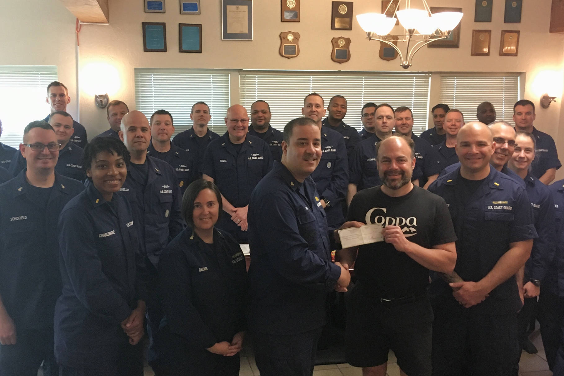 Coppa donates $500 to Coast Guard
